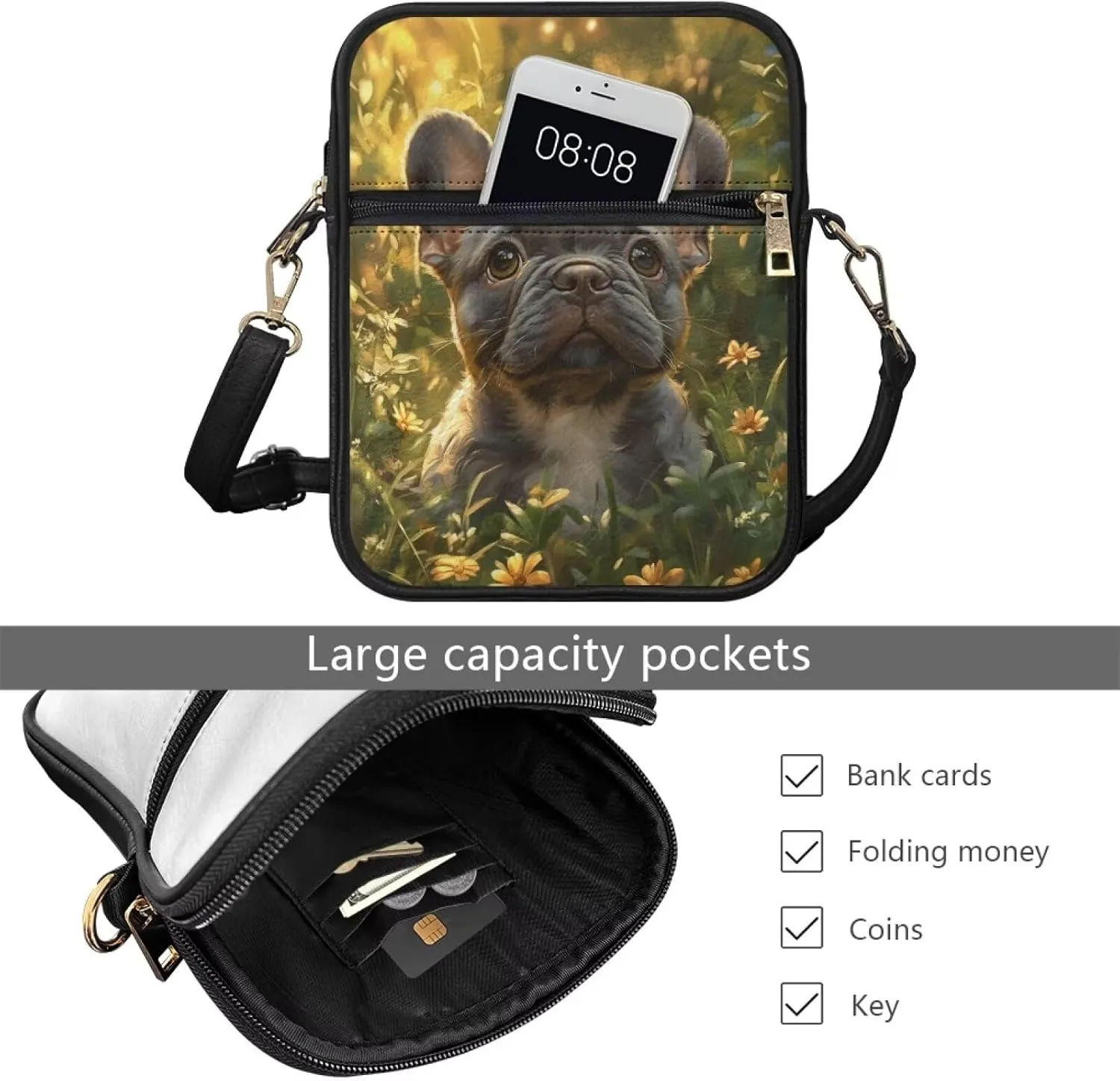 COEQINE Leather Messenger Bag for Men Cool Small Leather Sling Shoulder Bag Messenger Pack for Men, Man Purse