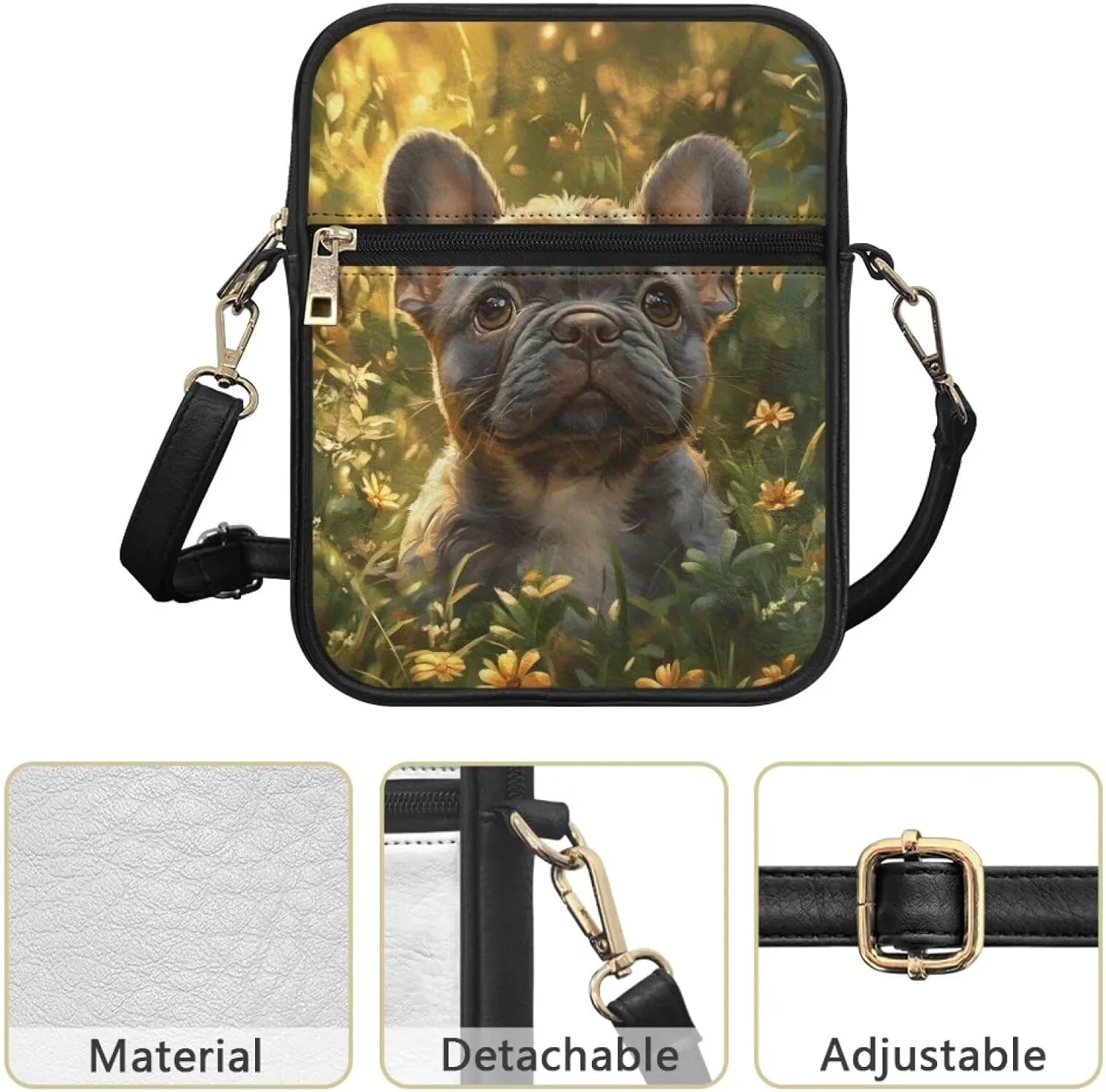 COEQINE Leather Messenger Bag for Men Cool Small Leather Sling Shoulder Bag Messenger Pack for Men, Man Purse