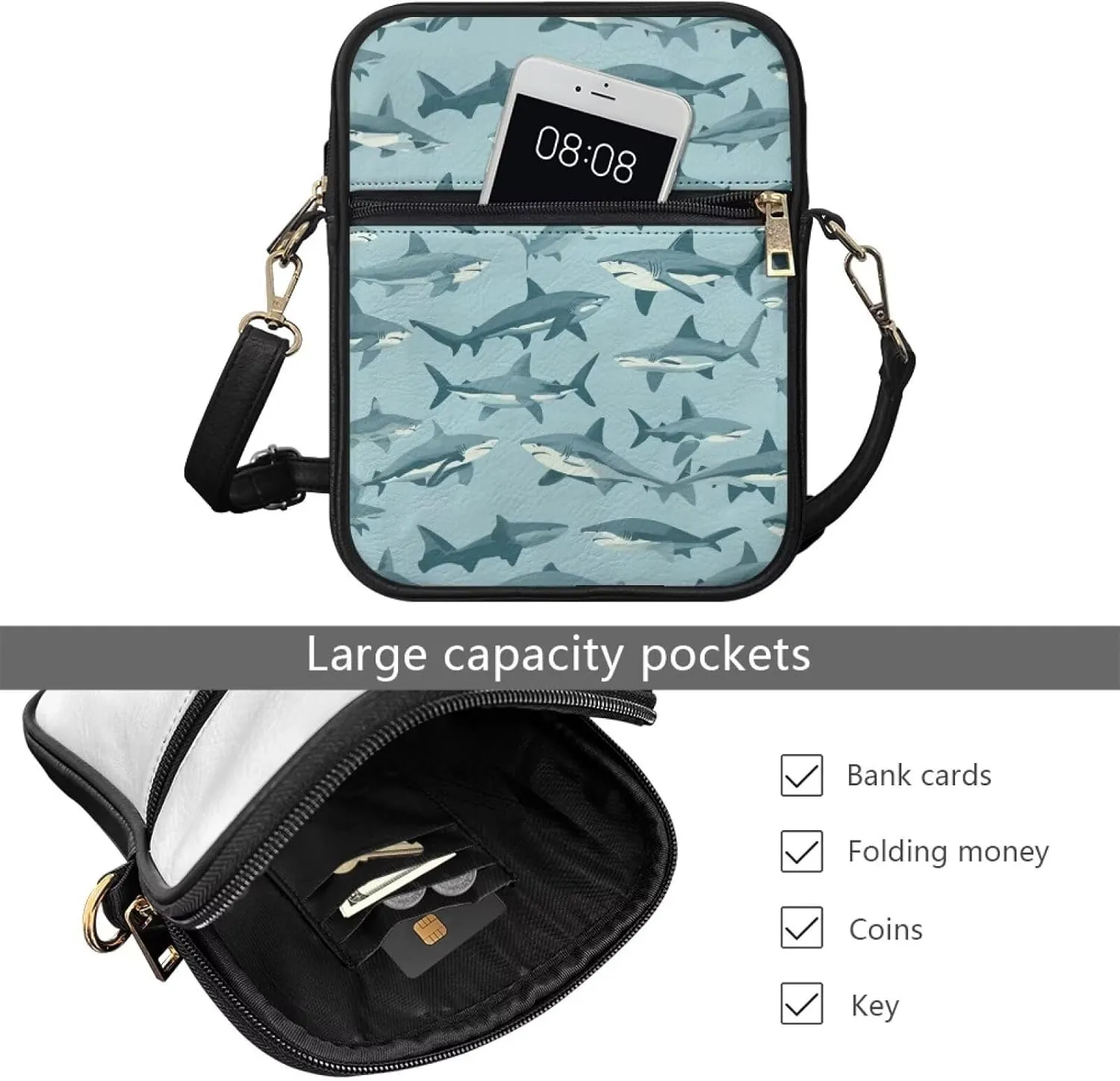 COEQINE Leather Messenger Bag for Men Cool Small Leather Sling Shoulder Bag Messenger Pack for Men, Man Purse