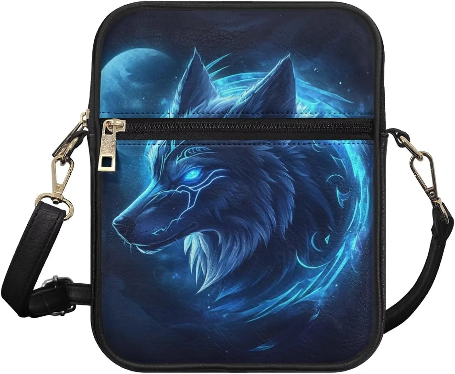 COEQINE Leather Messenger Bag for Men Cool Small Leather Sling Shoulder Bag Messenger Pack for Men, Man Purse