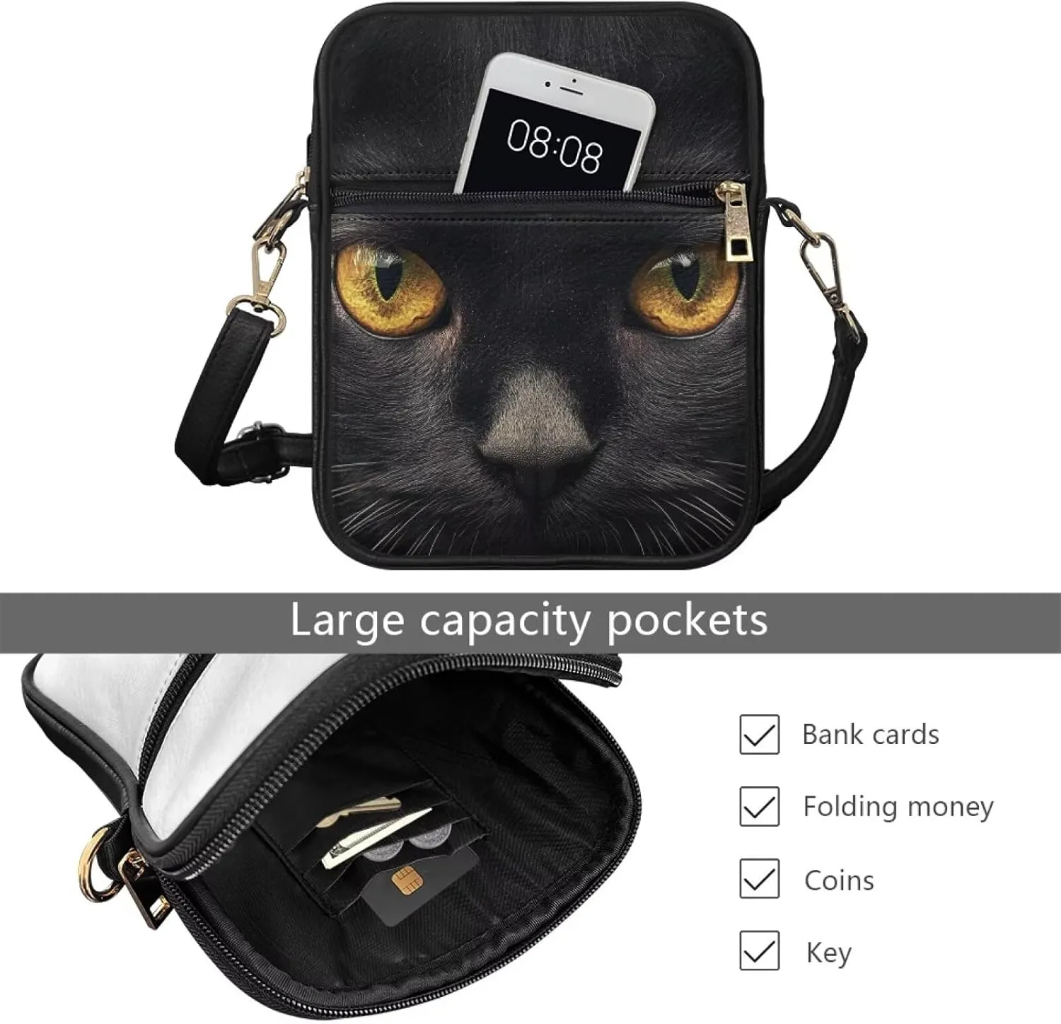 COEQINE Leather Messenger Bag for Men Crossbody Shoulder Bag for Work Cell Phone for Travel Gym