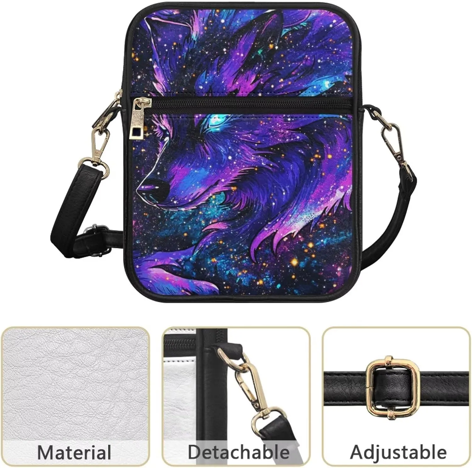 COEQINE Leather Messenger Bag for Men Crossbody Shoulder Bag for Work Cell Phone for Travel Gym