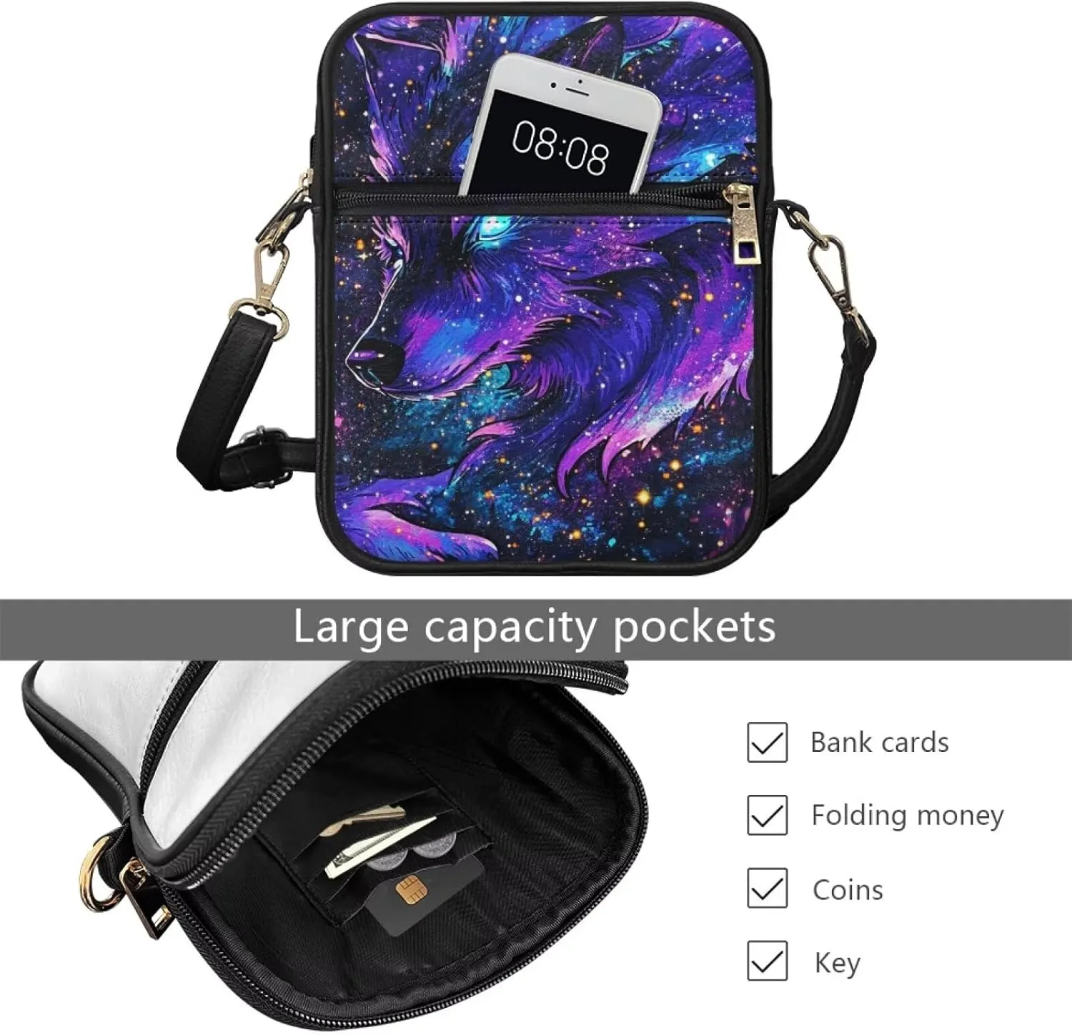 COEQINE Leather Messenger Bag for Men Crossbody Shoulder Bag for Work Cell Phone for Travel Gym