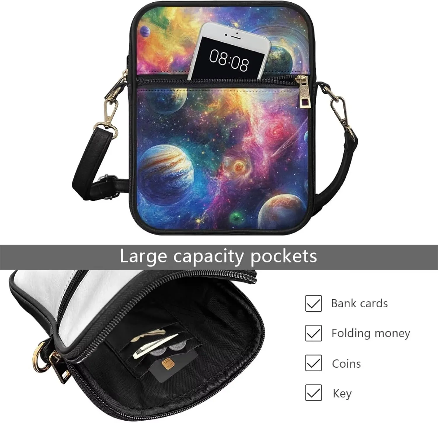 COEQINE Leather Messenger Bag for Men Crossbody Shoulder Bag for Work Cell Phone for Travel Gym