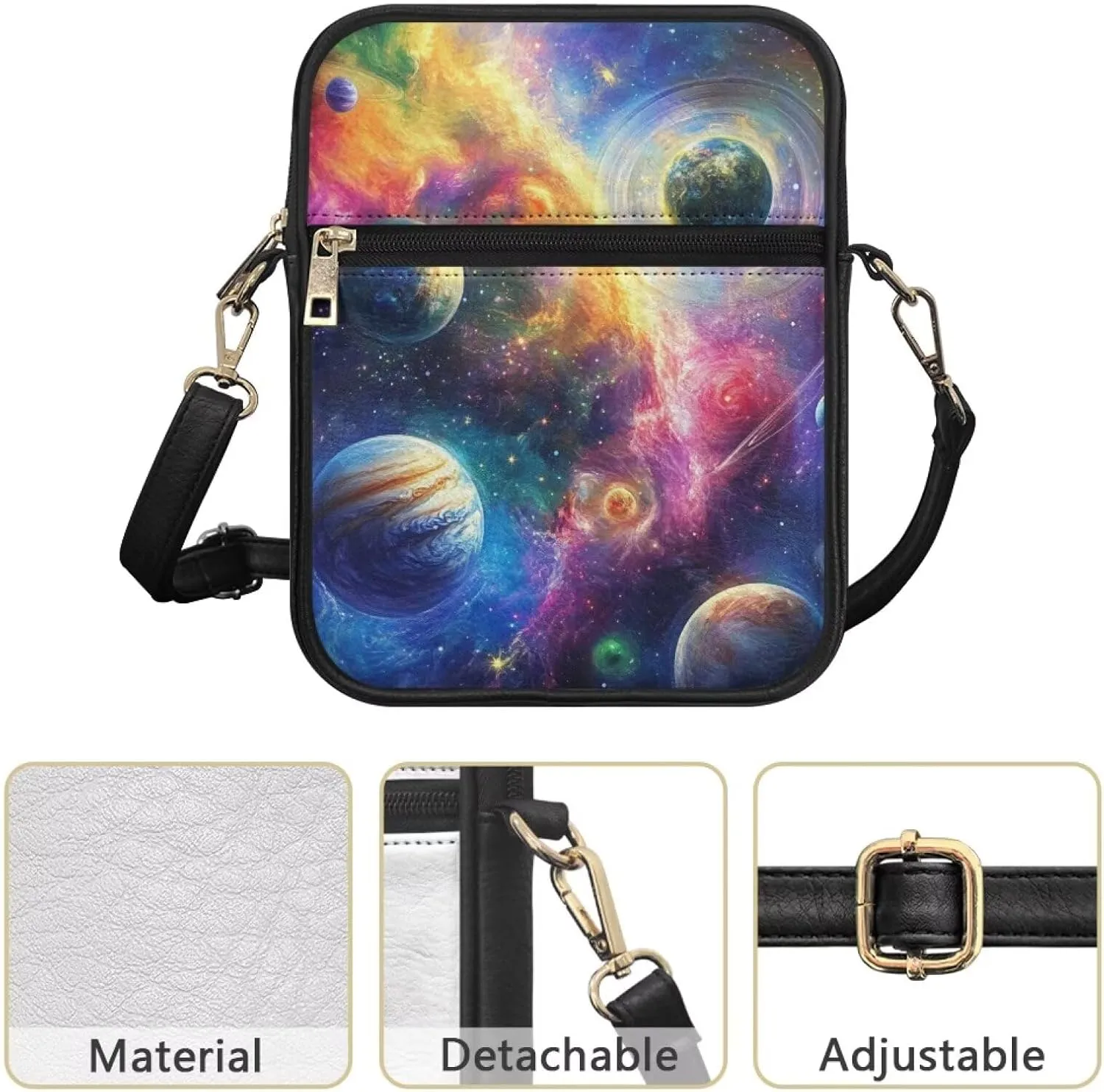 COEQINE Leather Messenger Bag for Men Crossbody Shoulder Bag for Work Cell Phone for Travel Gym
