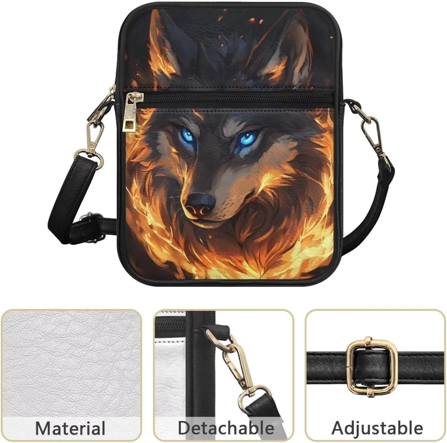 COEQINE Leather Messenger Bag for Men Crossbody Shoulder Bag for Work Cell Phone for Travel Gym