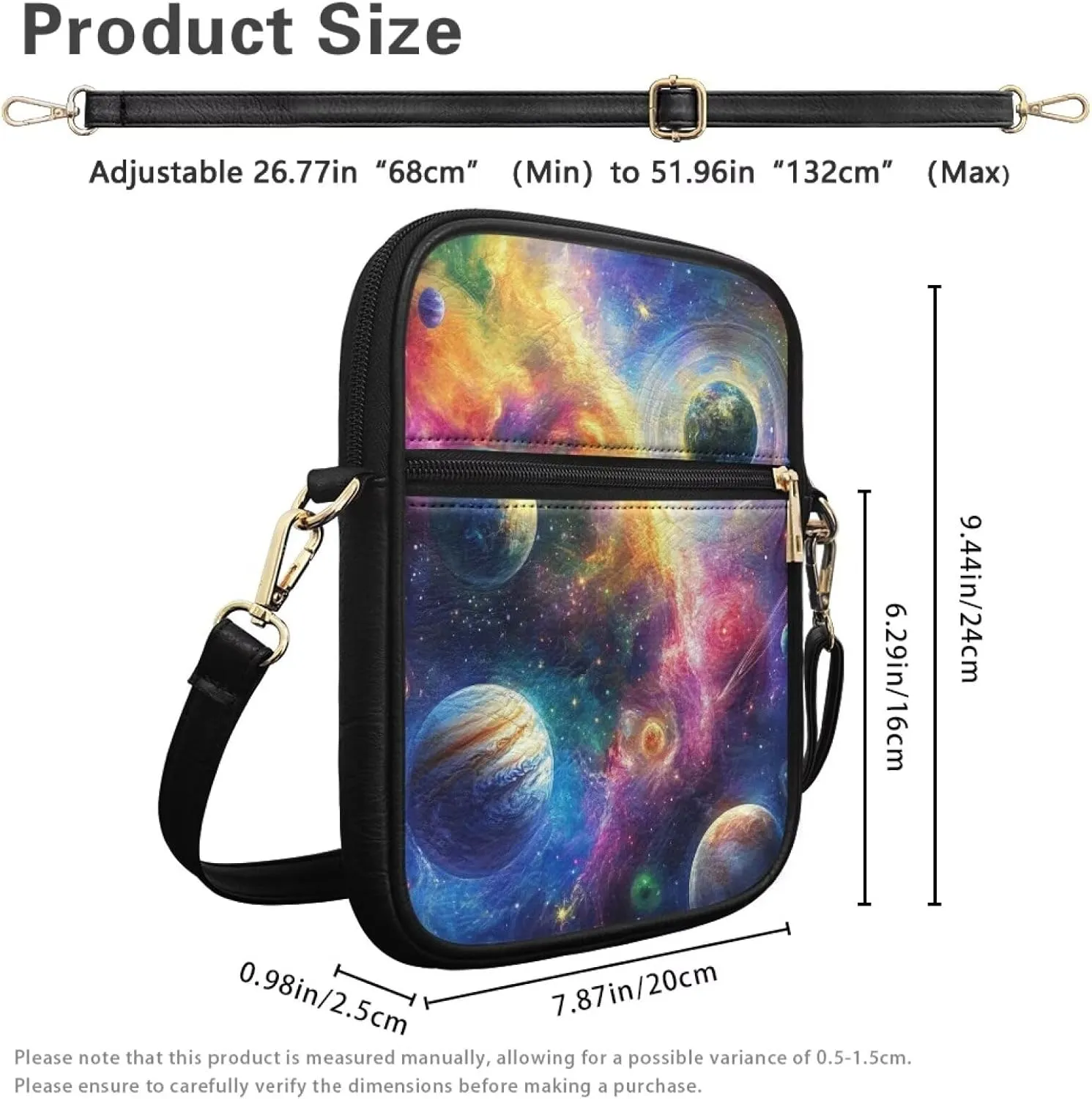 COEQINE Leather Messenger Bag for Men Crossbody Shoulder Bag for Work Cell Phone for Travel Gym