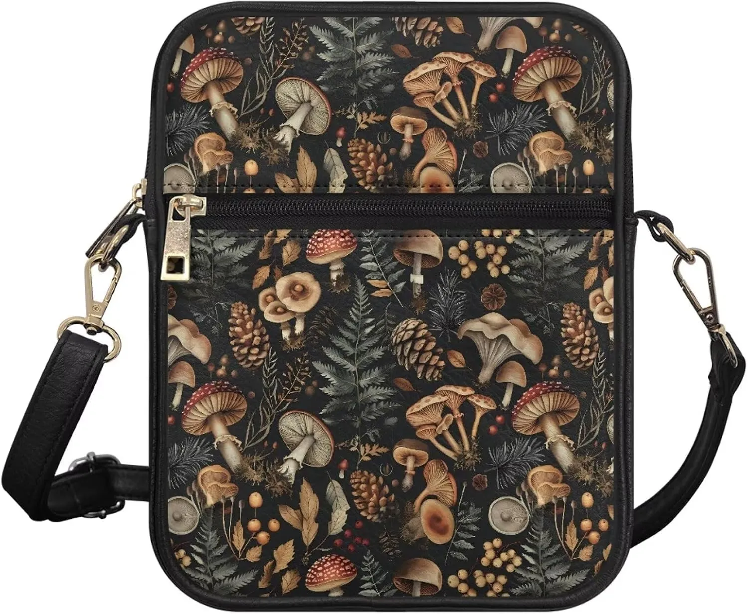 COEQINE Leather Messenger Bag for Men for Work Waterproof Crossbody Bag Adult Aesthetic Small Shing Bag for Cell Phone Case