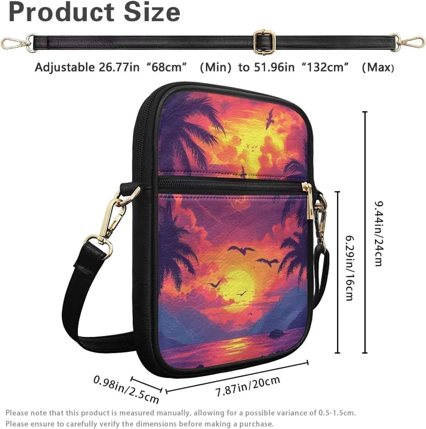 COEQINE Leather Messenger Bag for Men for Work Waterproof Crossbody Bag Adult Aesthetic Small Shing Bag for Cell Phone Case
