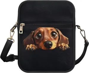 COEQINE Leather Messenger Bag for Men for Work Waterproof Crossbody Bag Adult Aesthetic Small Shing Bag for Cell Phone Case