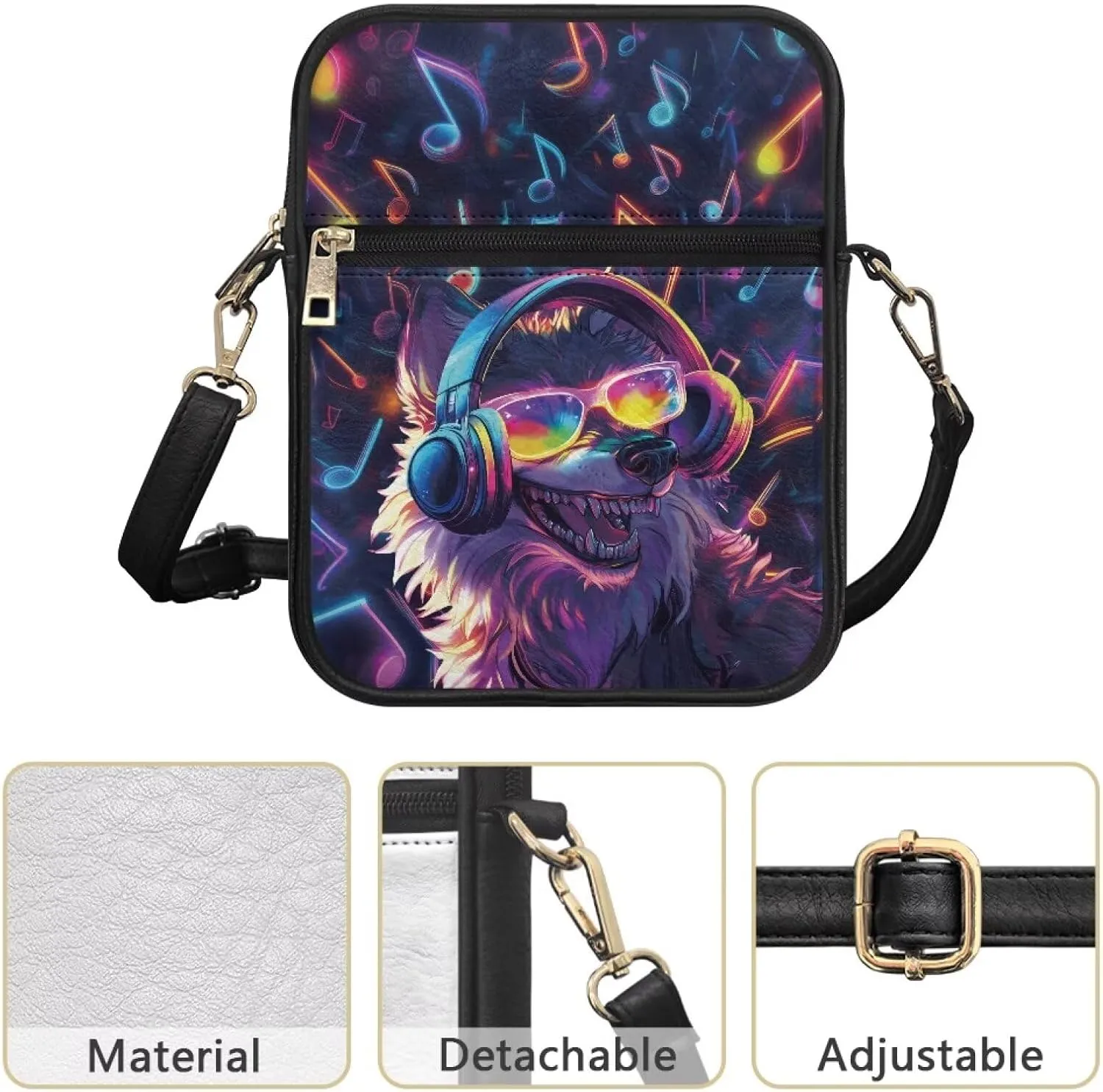 COEQINE Leather Messenger Bag for Men for Work Waterproof Crossbody Bag Adult Aesthetic Small Shing Bag for Cell Phone Case