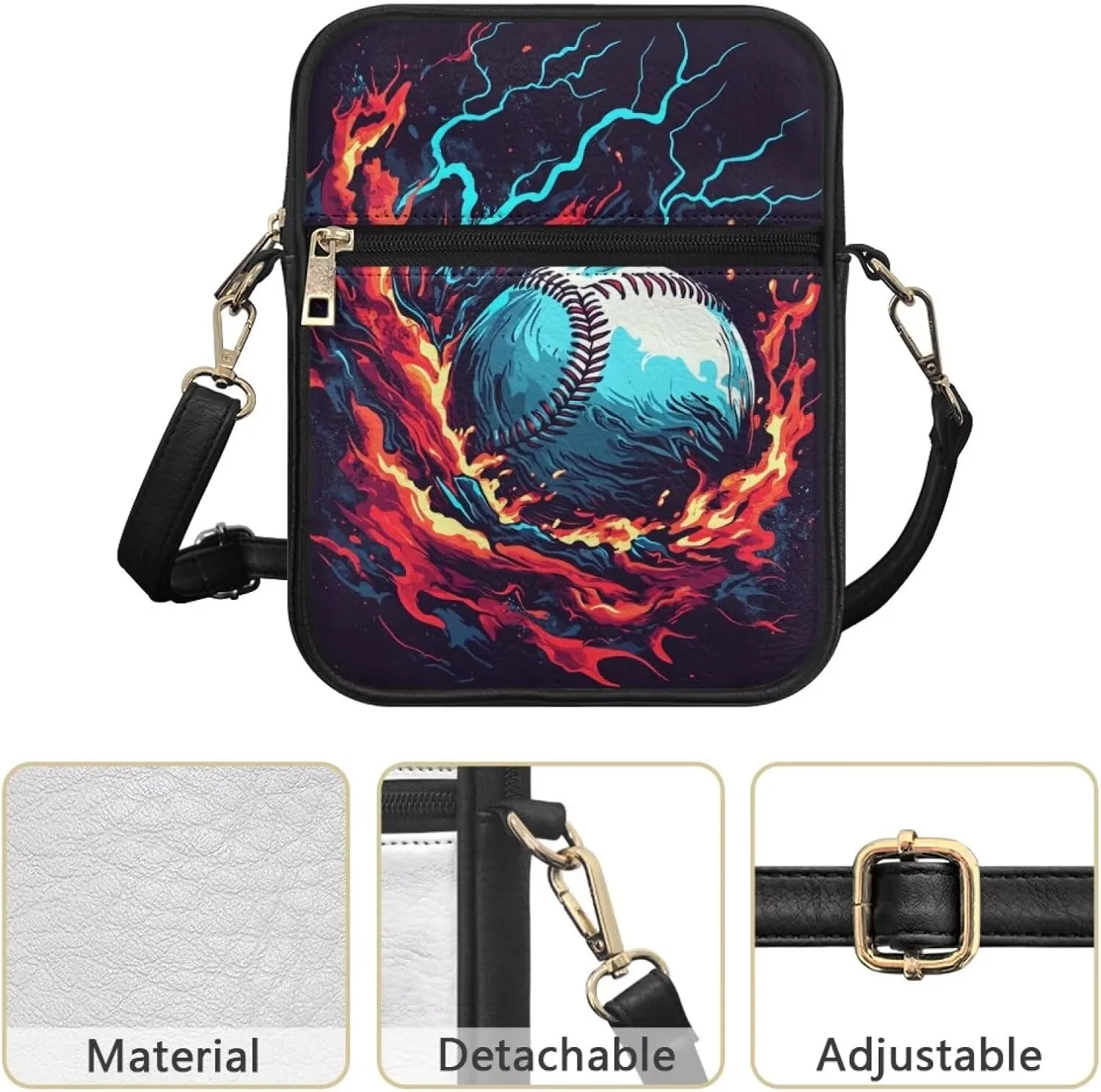 COEQINE Leather Messenger Bags for Men Crossbody Bag Aesthetic Small Shoulder Bag Waterproof Crossbody Bag Business Work