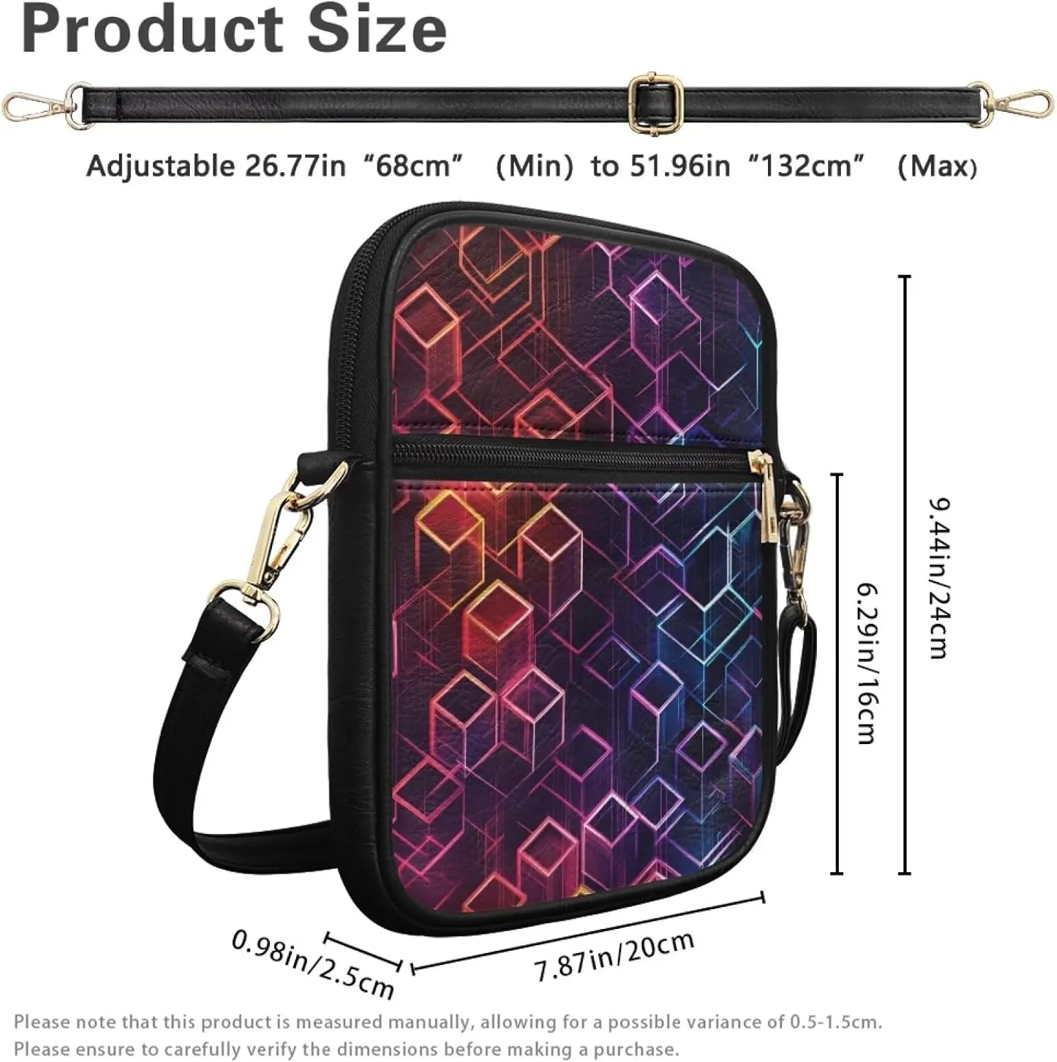 COEQINE Leather Messenger Bags for Men Crossbody Bag Aesthetic Small Shoulder Bag Waterproof Crossbody Bag Business Work