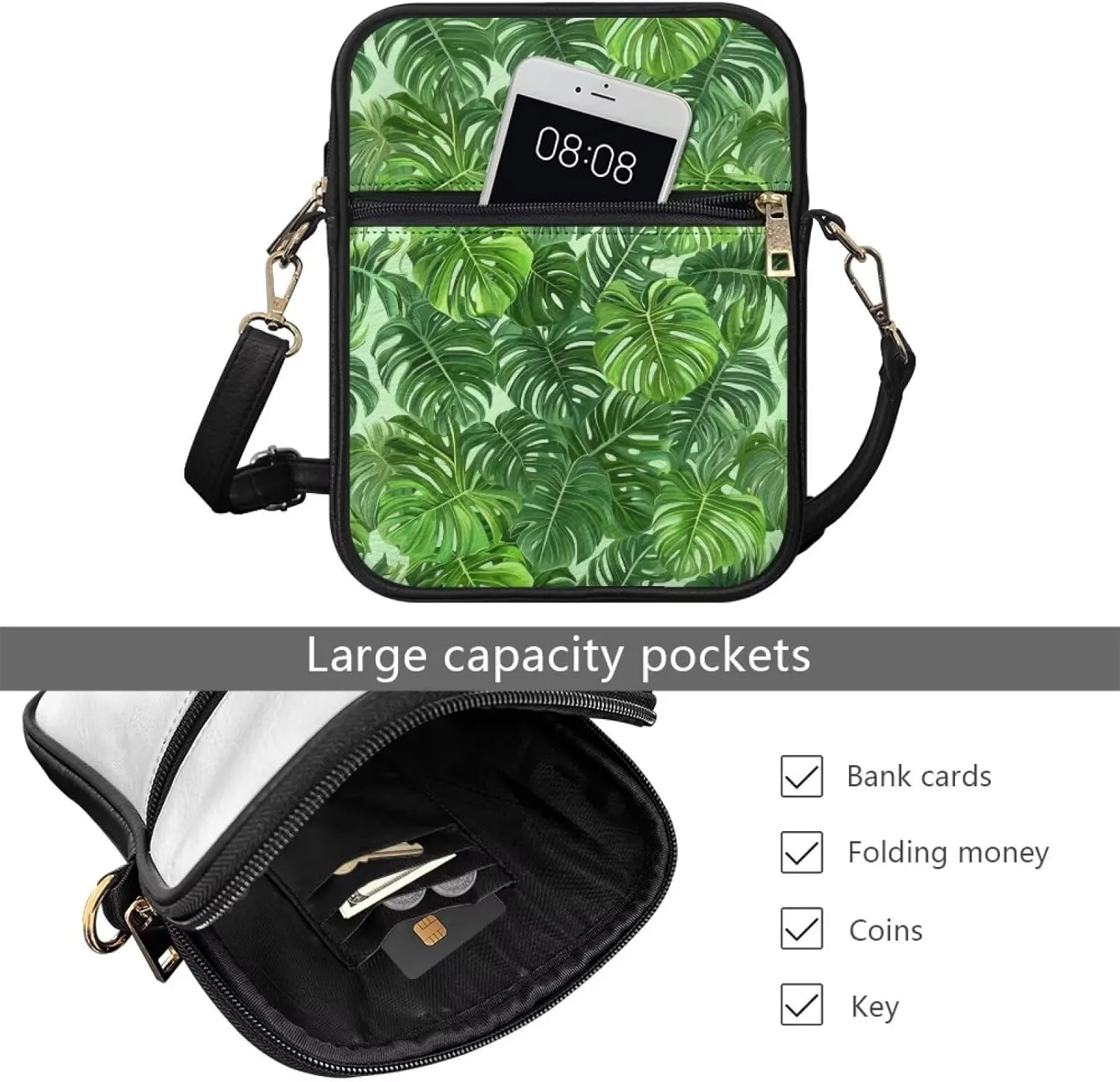 COEQINE Leather Messenger Bags for Men Crossbody Bag Aesthetic Small Shoulder Bag Waterproof Crossbody Bag Business Work