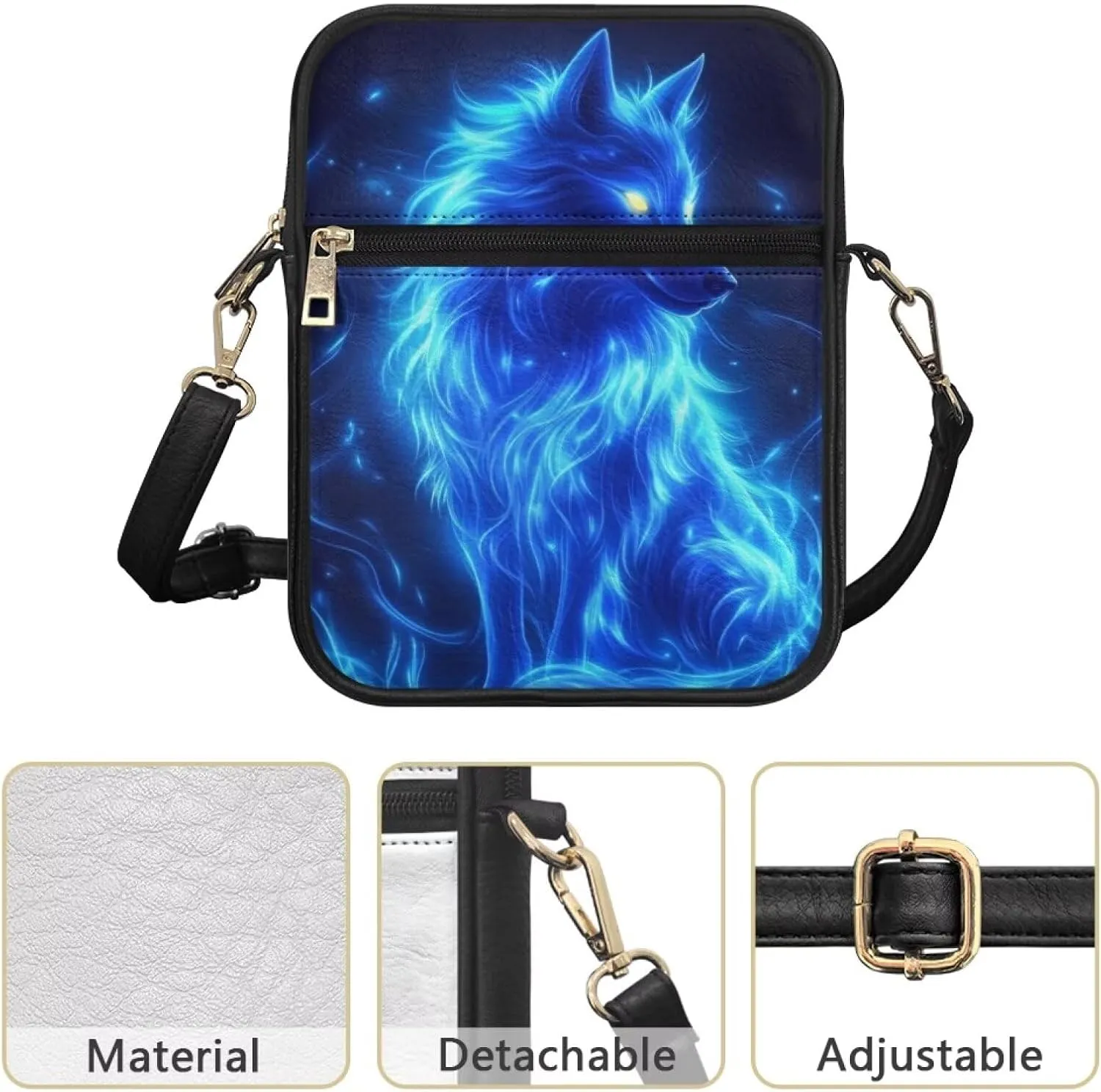 COEQINE Leather Messenger Bags for Men Crossbody Bag Aesthetic Small Shoulder Bag Waterproof Crossbody Bag Business Work