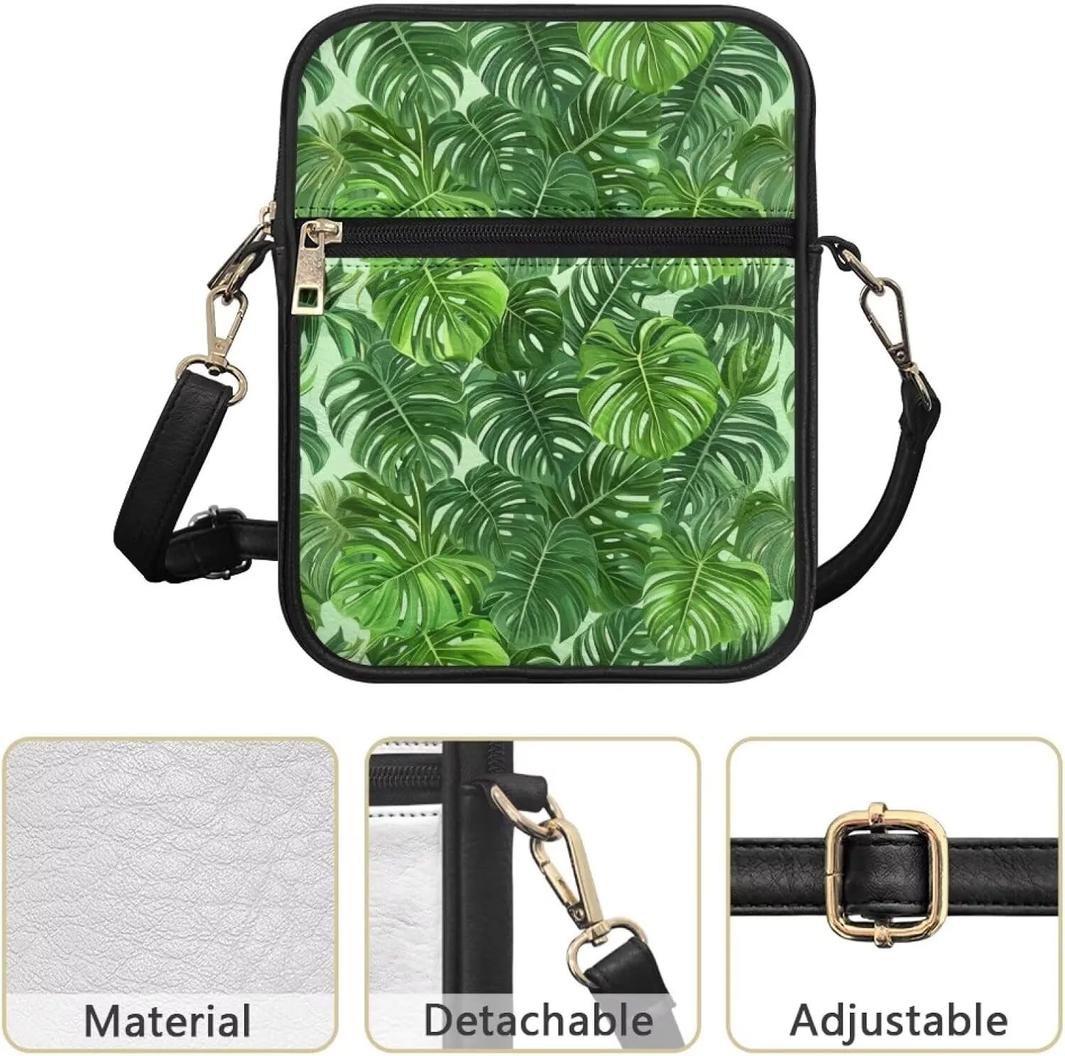 COEQINE Leather Messenger Bags for Men Crossbody Bag Aesthetic Small Shoulder Bag Waterproof Crossbody Bag Business Work