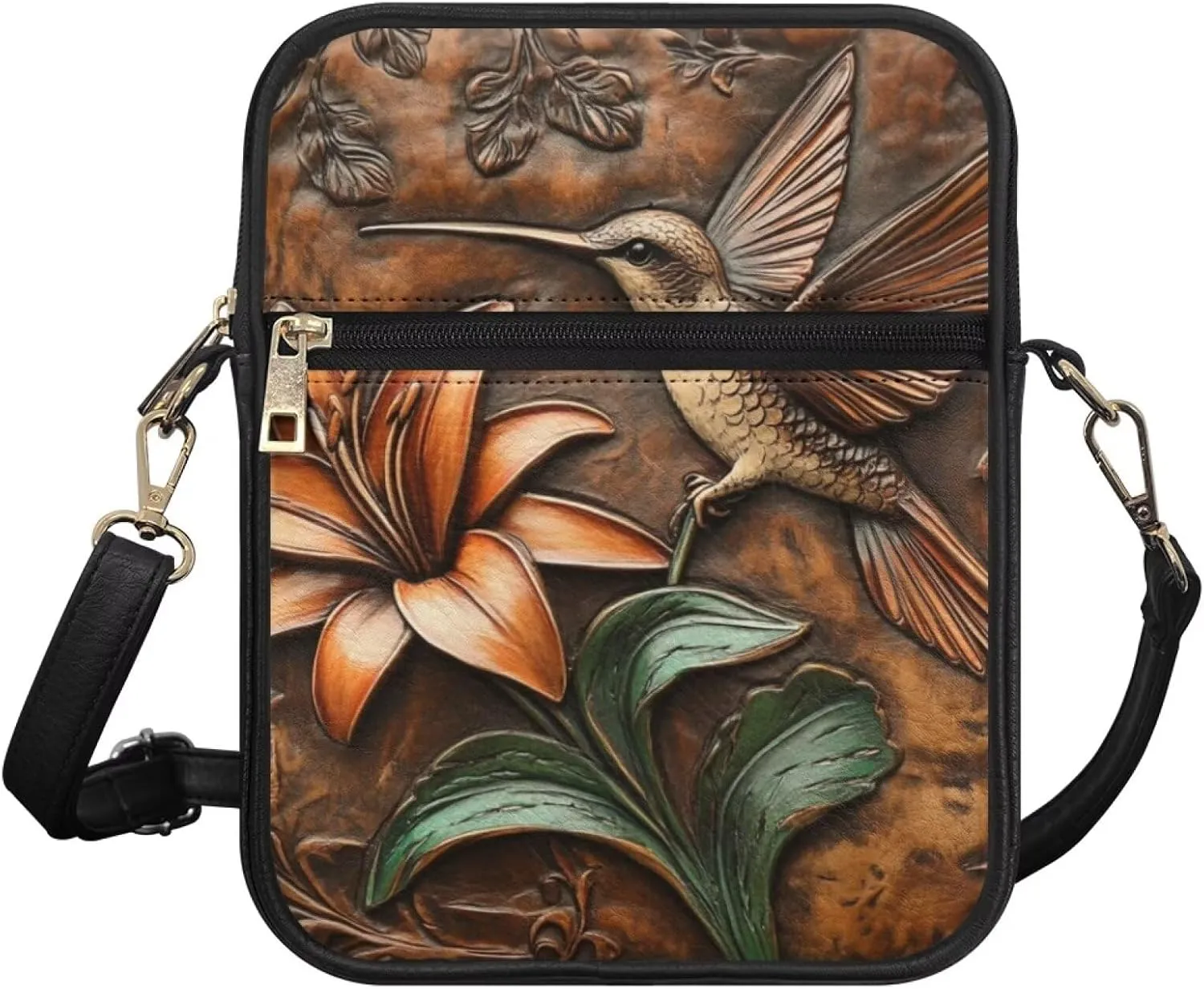 COEQINE Womens Messenger Bag with Zipper Leather Messenger Purse for Woman Crossbody Purse with Adjustable Strap Handbag