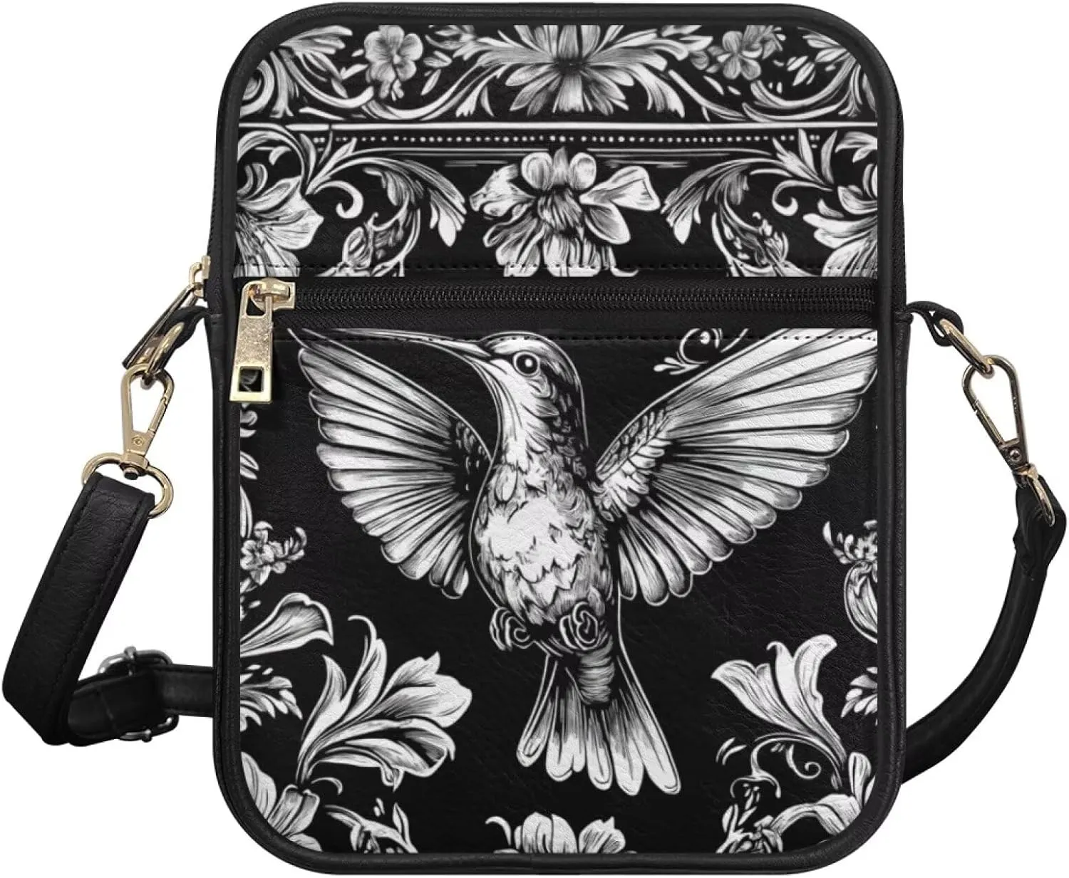 COEQINE Womens Messenger Bag with Zipper Leather Messenger Purse for Woman Crossbody Purse with Adjustable Strap Handbag