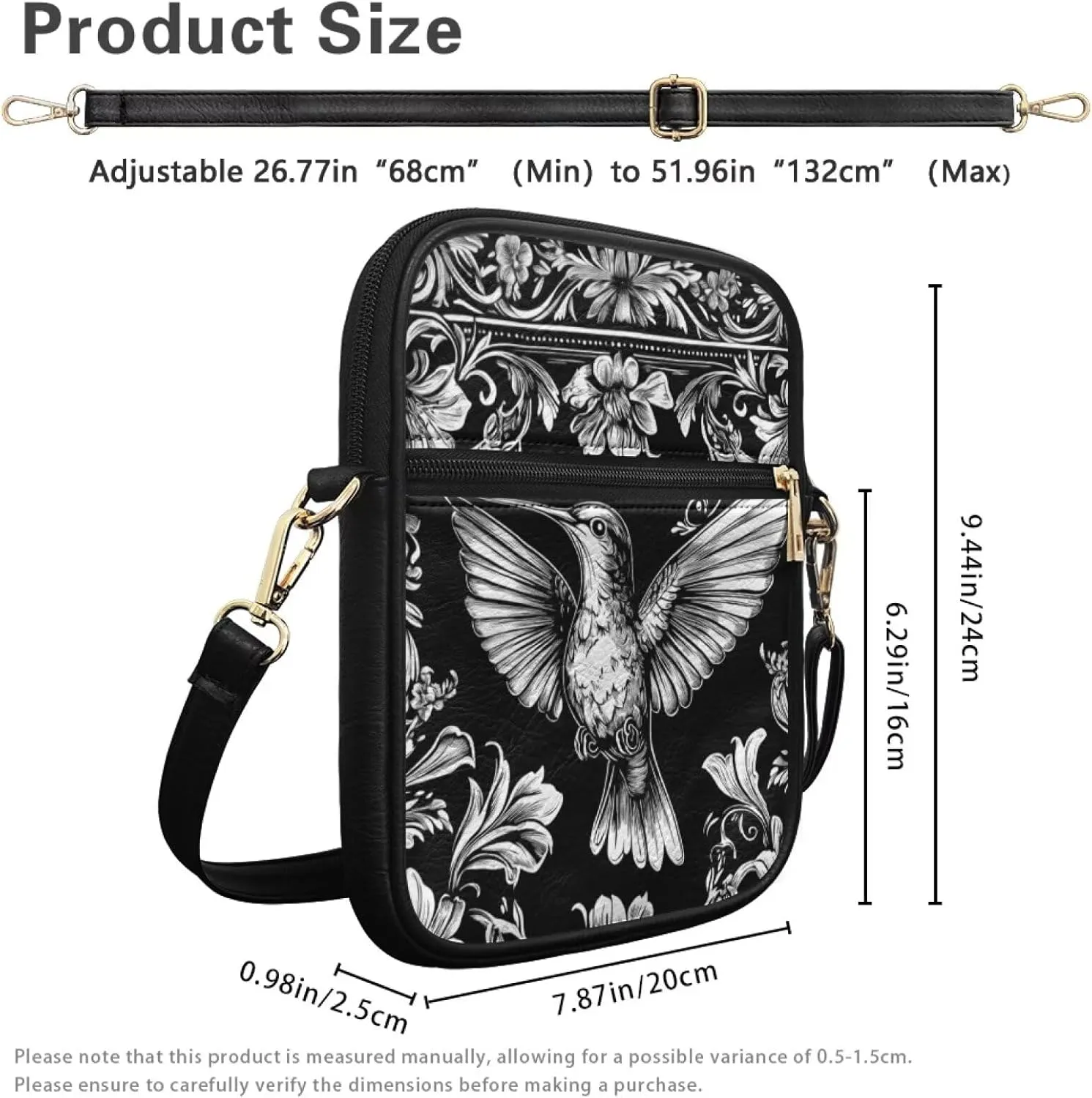 COEQINE Womens Messenger Bag with Zipper Leather Messenger Purse for Woman Crossbody Purse with Adjustable Strap Handbag