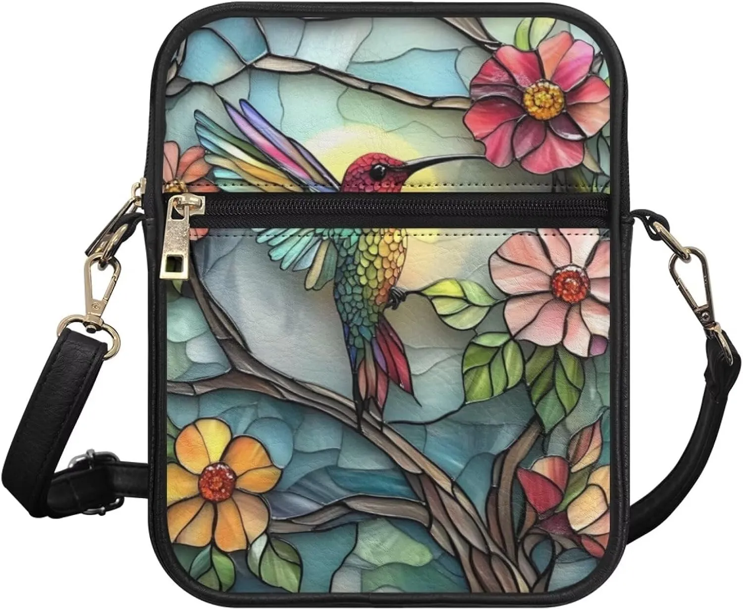 COEQINE Womens Messenger Bag with Zipper Leather Messenger Purse for Woman Crossbody Purse with Adjustable Strap Handbag