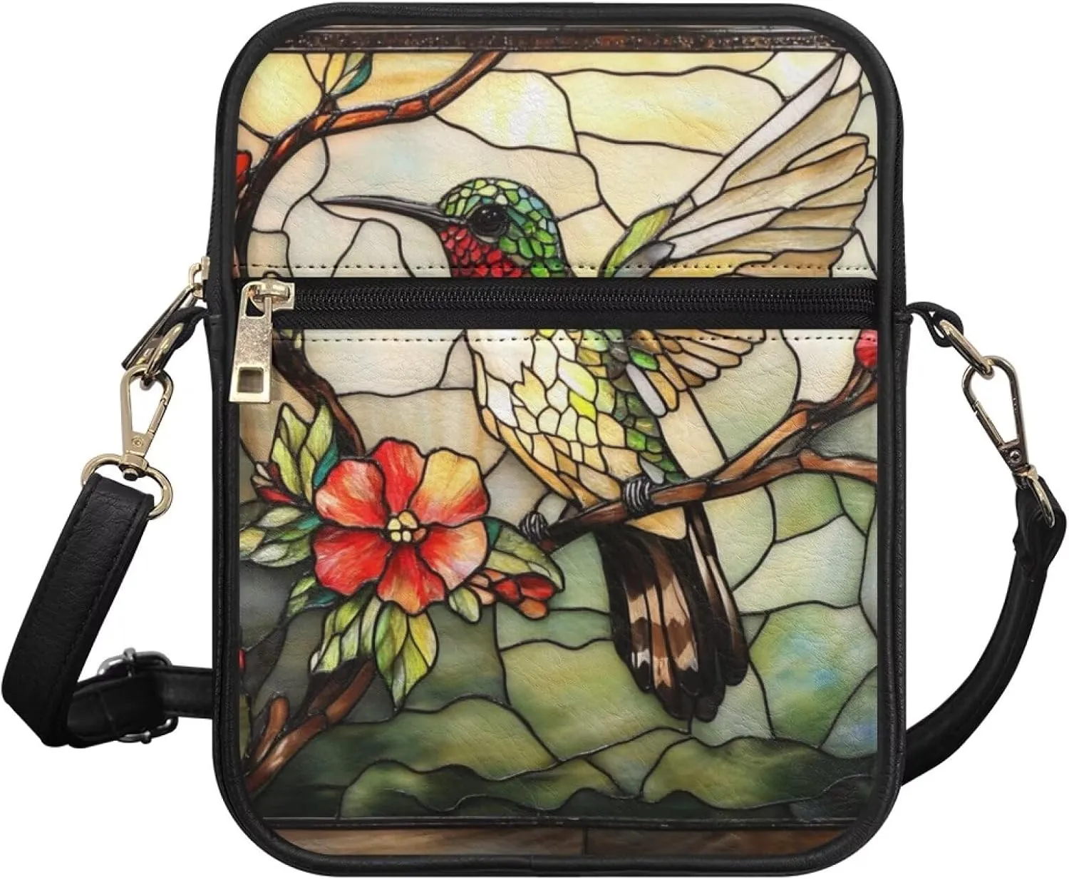 COEQINE Womens Messenger Bag with Zipper Leather Messenger Purse for Woman Crossbody Purse with Adjustable Strap Handbag