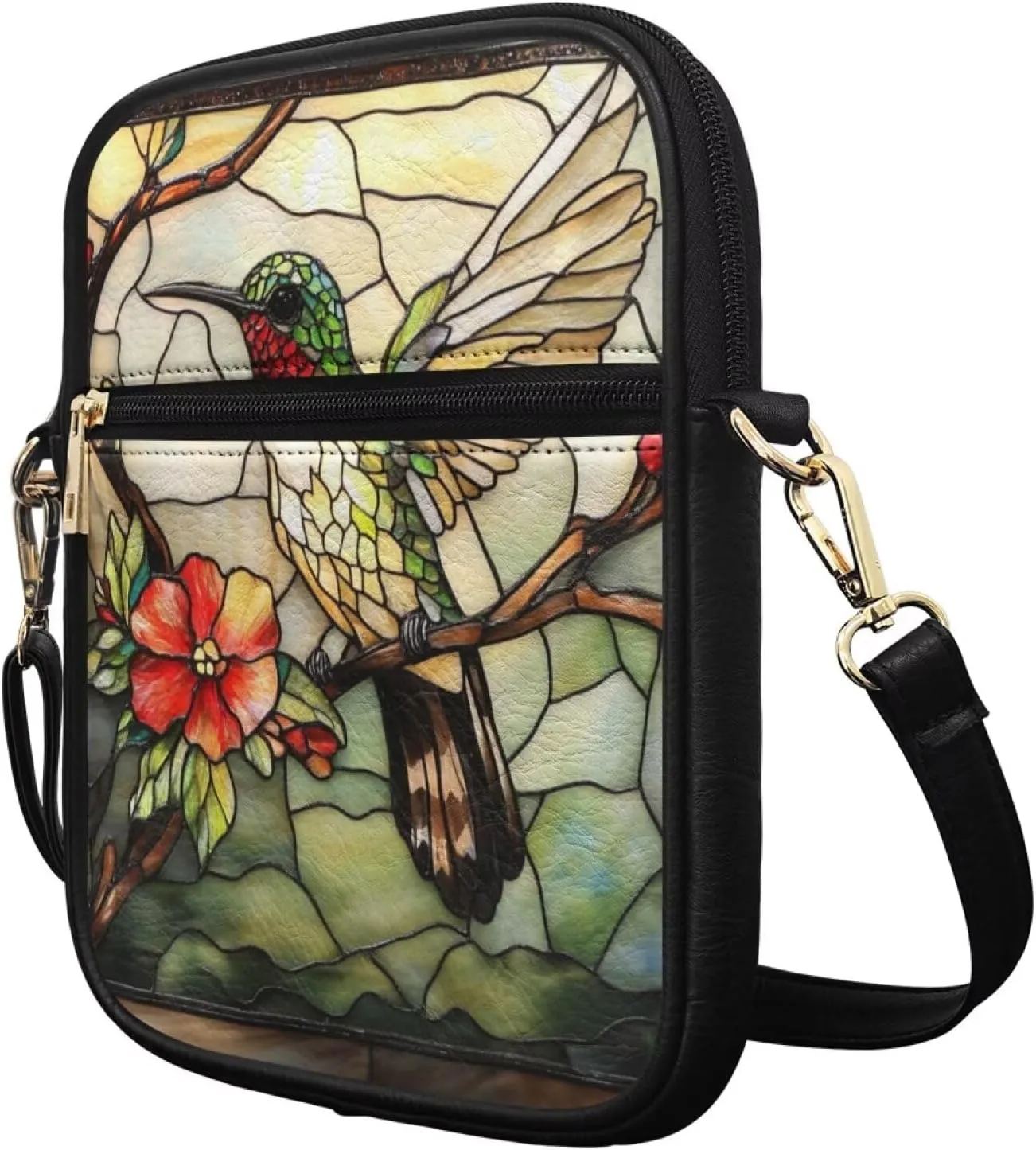 COEQINE Womens Messenger Bag with Zipper Leather Messenger Purse for Woman Crossbody Purse with Adjustable Strap Handbag