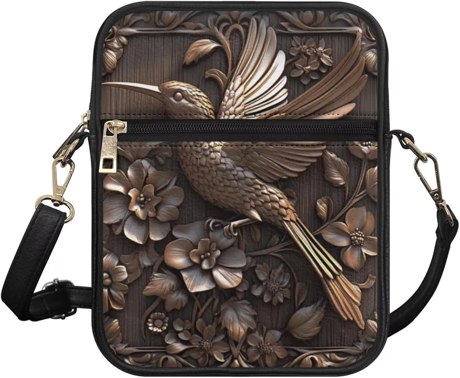 COEQINE Womens Messenger Bag with Zipper Leather Messenger Purse for Woman Crossbody Purse with Adjustable Strap Handbag