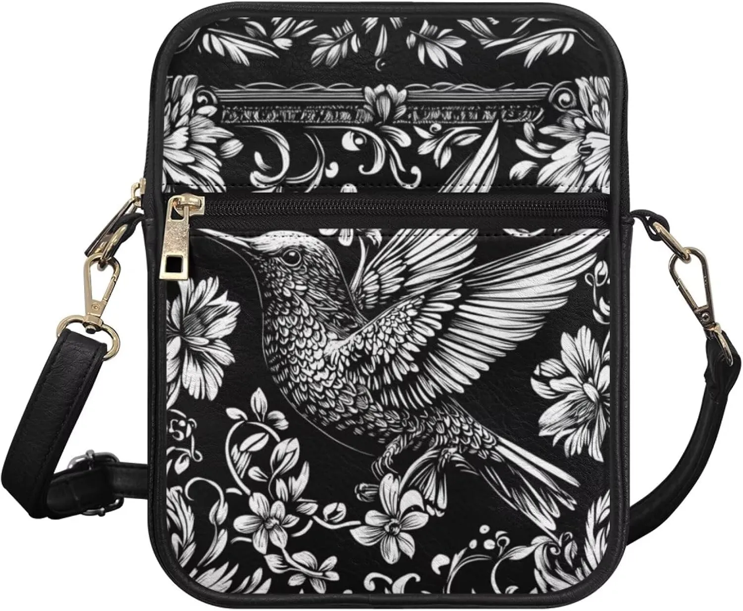 COEQINE Womens Messenger Bag with Zipper Leather Messenger Purse for Woman Crossbody Purse with Adjustable Strap Handbag
