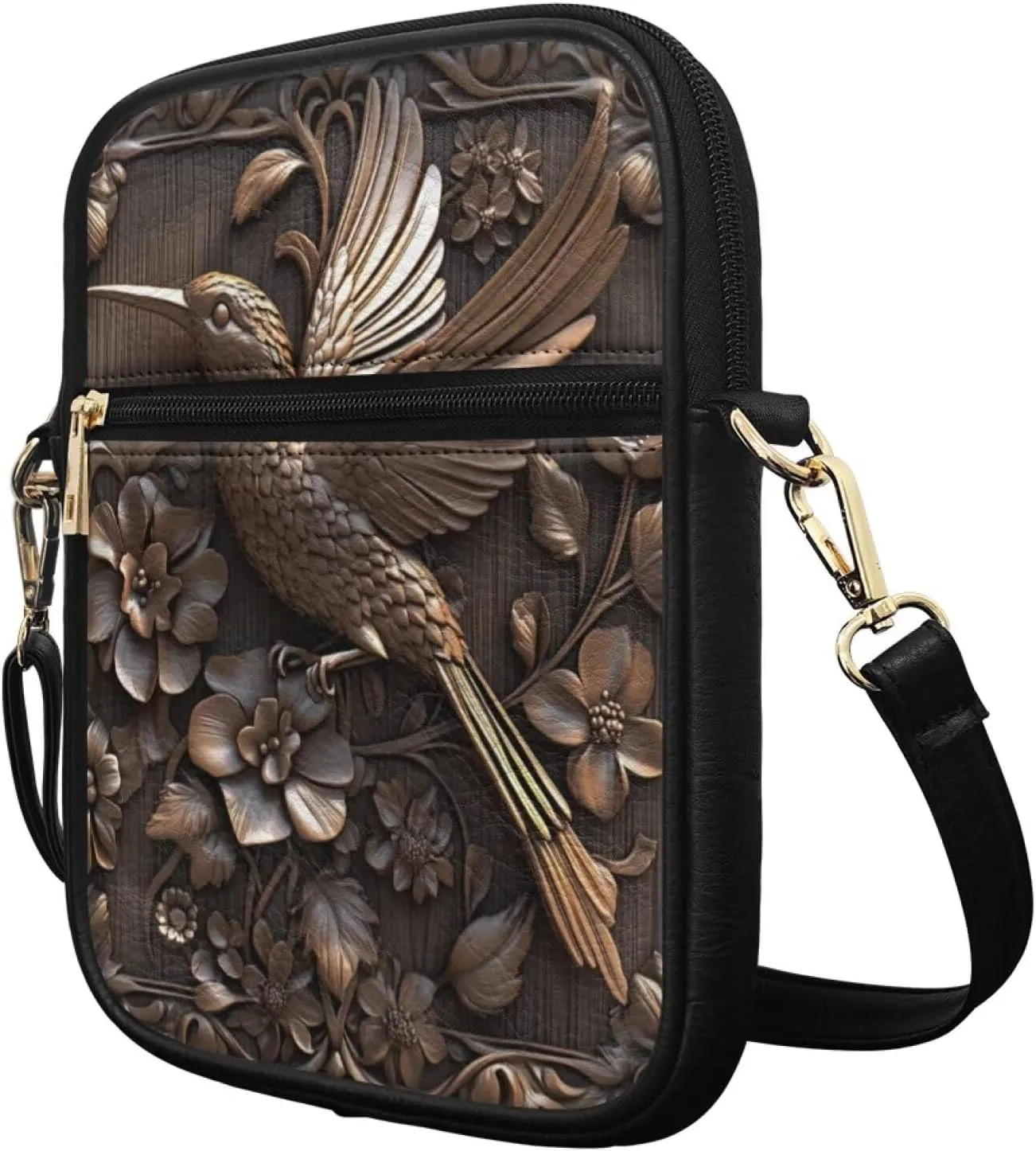 COEQINE Womens Messenger Bag with Zipper Leather Messenger Purse for Woman Crossbody Purse with Adjustable Strap Handbag