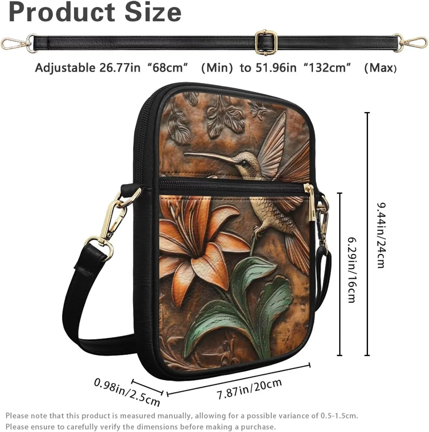 COEQINE Womens Messenger Bag with Zipper Leather Messenger Purse for Woman Crossbody Purse with Adjustable Strap Handbag