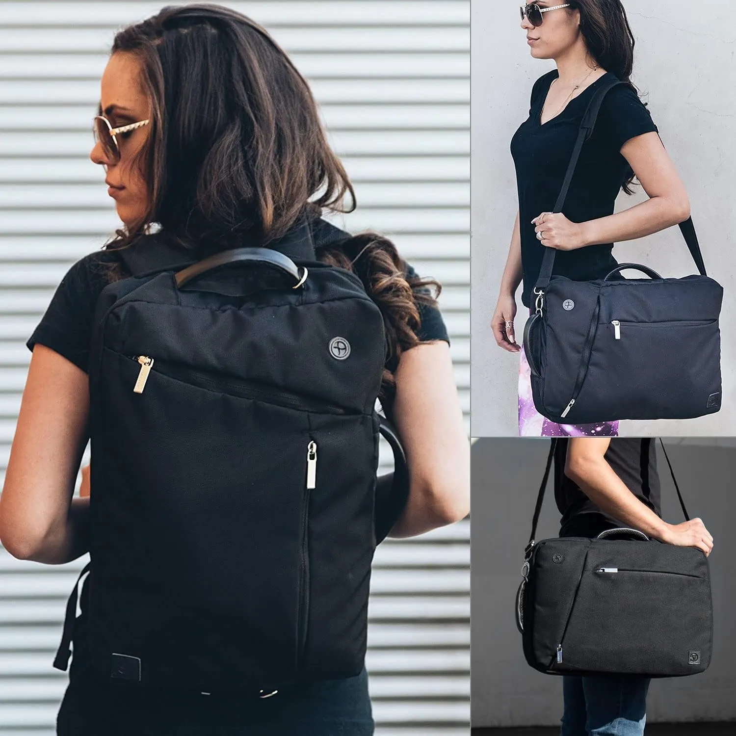 Convertible Laptop Shoulder Bag Messenger Bag Sleeve Case for Men Women Work Travel 13 14 15 15.6 16 17 17.3 Inch