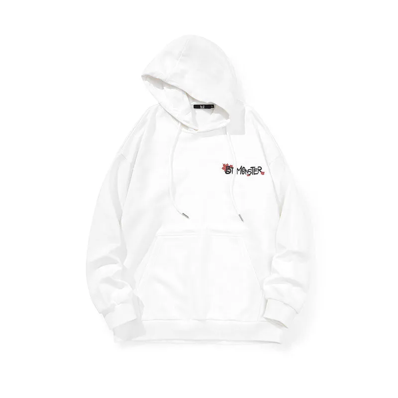 Cotton hoodie with maple Leaf Bigdon print hooded with rotator sleeve and kangaroo pocket