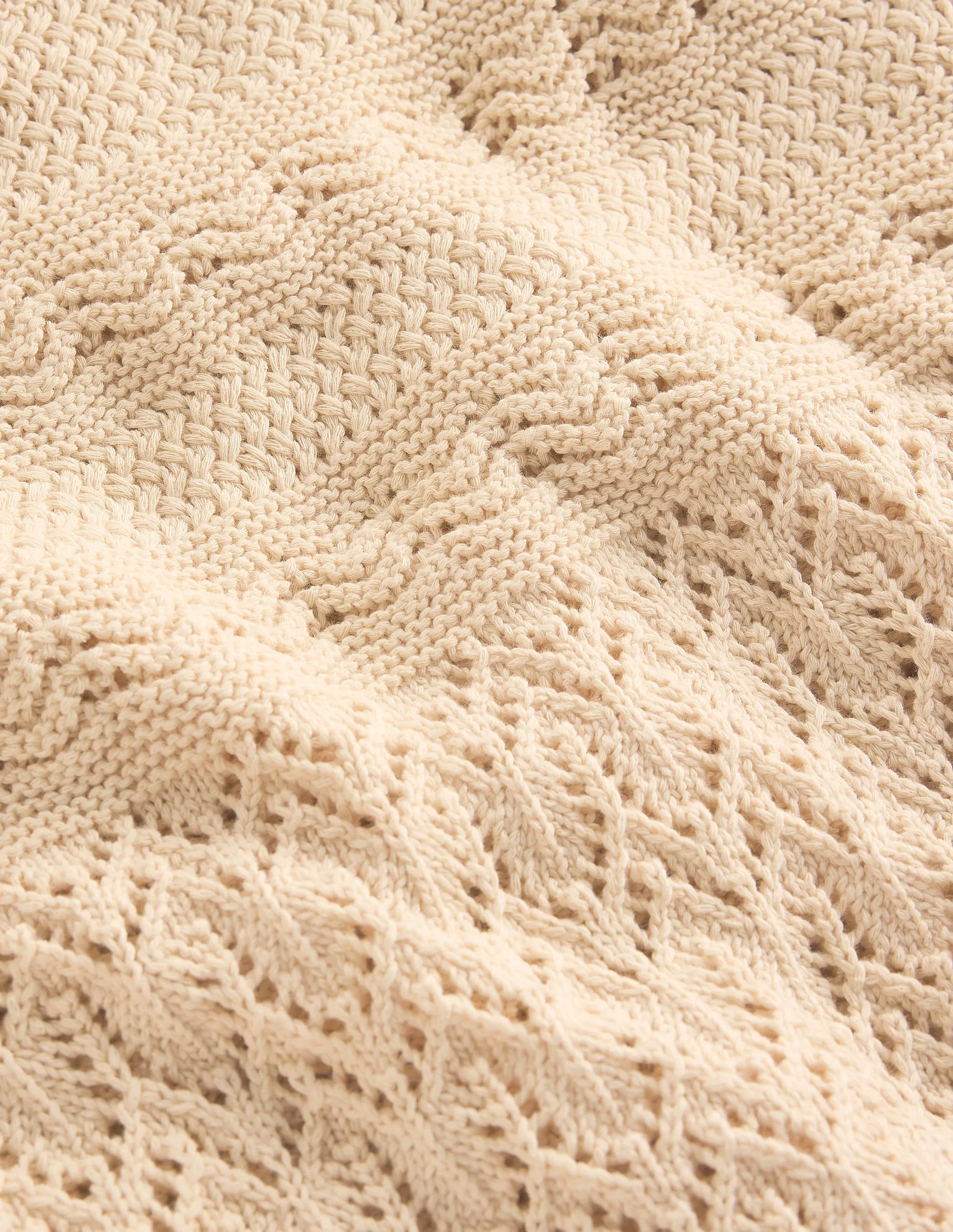Cotton Stitch Crew Jumper-Warm Ivory