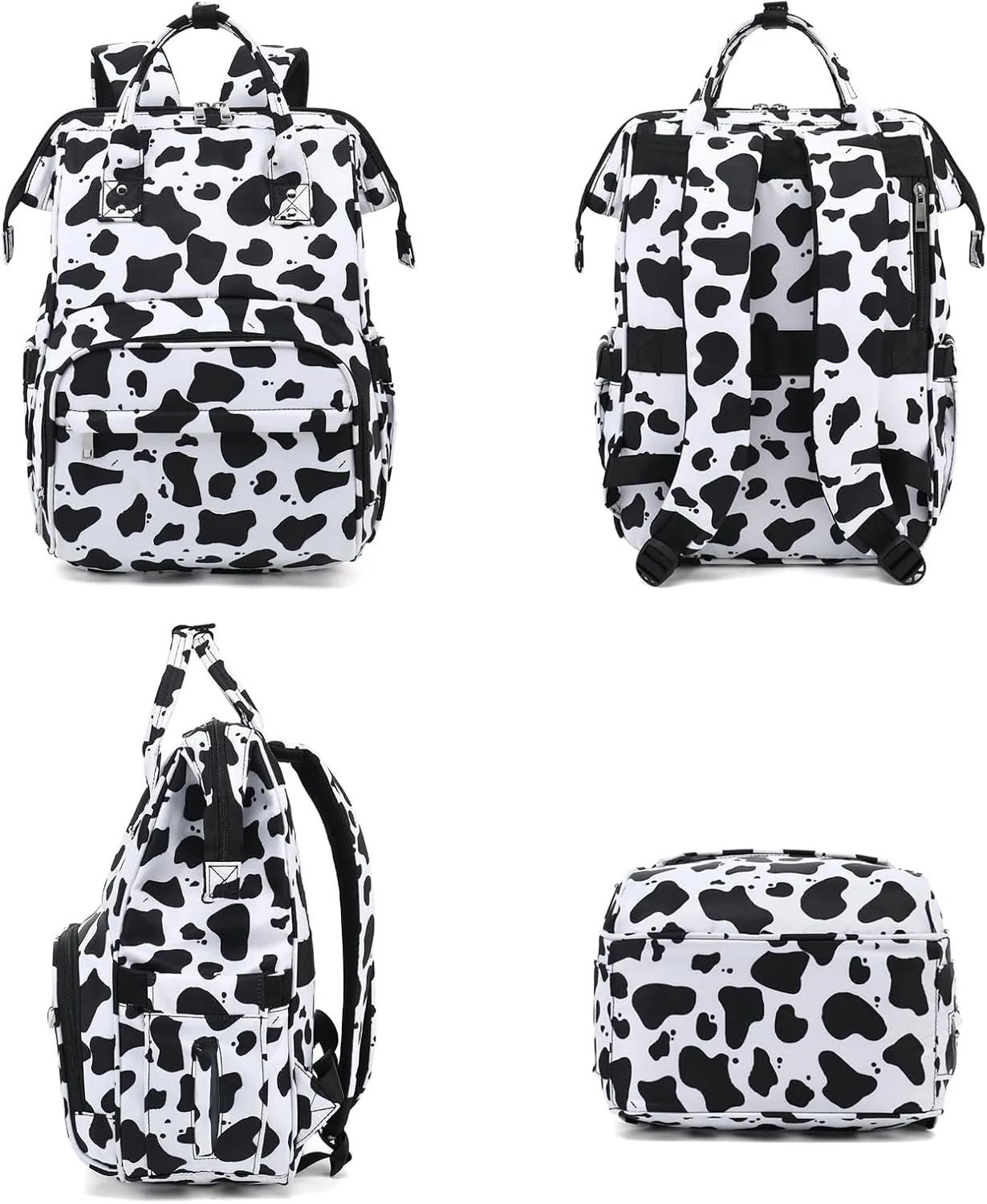 Cow Print Lunch Backpack Laptop Backpack for Women, Girls School Backpack College Bookbags Travel Backpack