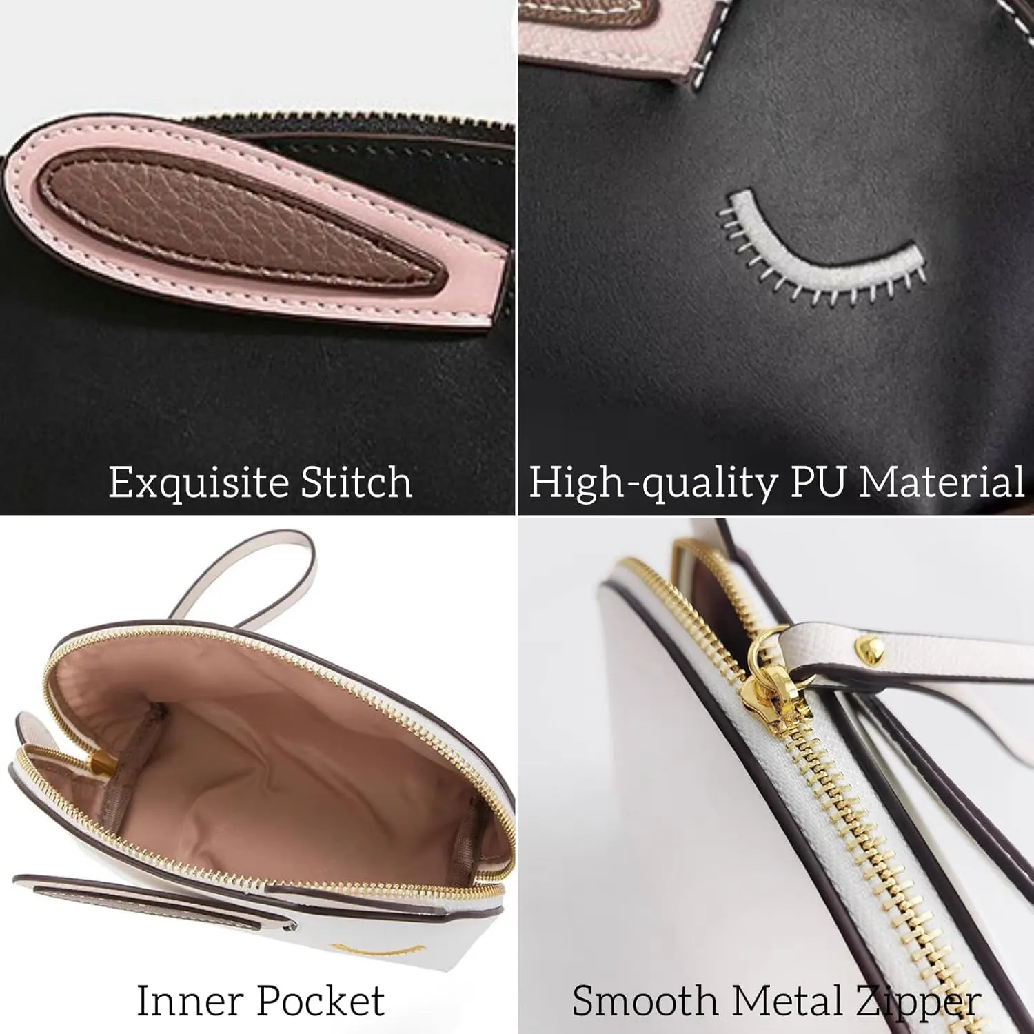 Cute Bunny Wristlet Handbag Small Chic Fashion Clutch Purse for Women Kawaii PU Leather Fashion Trendy Travel Pouch