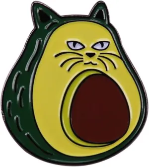 Cute Fruit Enamel Pin Custom Vegan Avocado Cat Funny Men Women Fashion Jewelry Gifts Metal Cartoon Brooch Backpack Lapel Badge