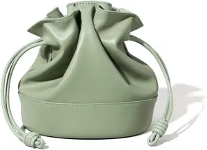 Drawstring Bucket Bag for Women,Lambskin genuine leather shoulder bag,trendy water bucket crossbody bag.