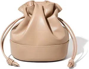Drawstring Bucket Bag for Women,Lambskin genuine leather shoulder bag,trendy water bucket crossbody bag.