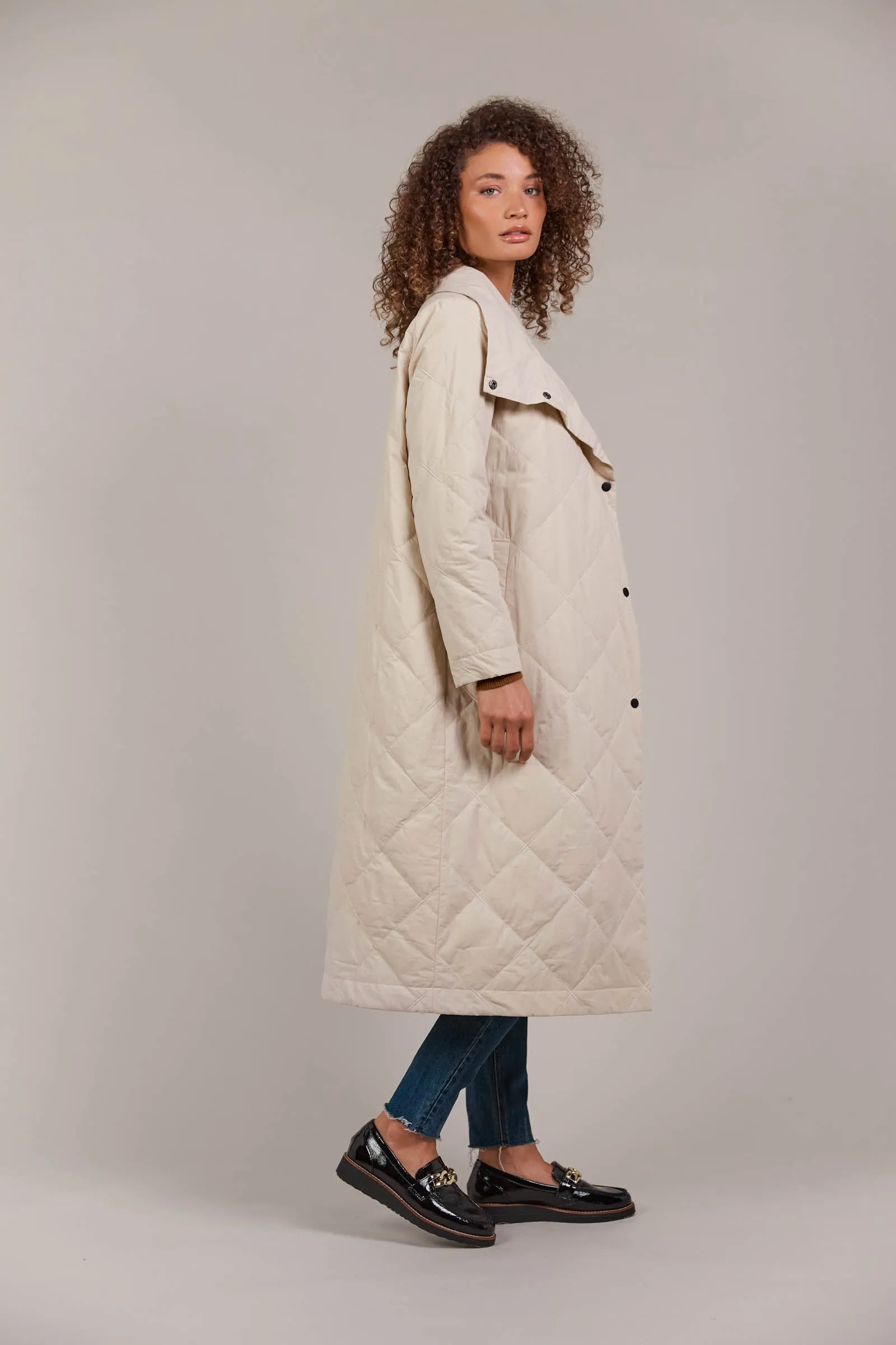 Eb & Ive Agro coat  Ecru