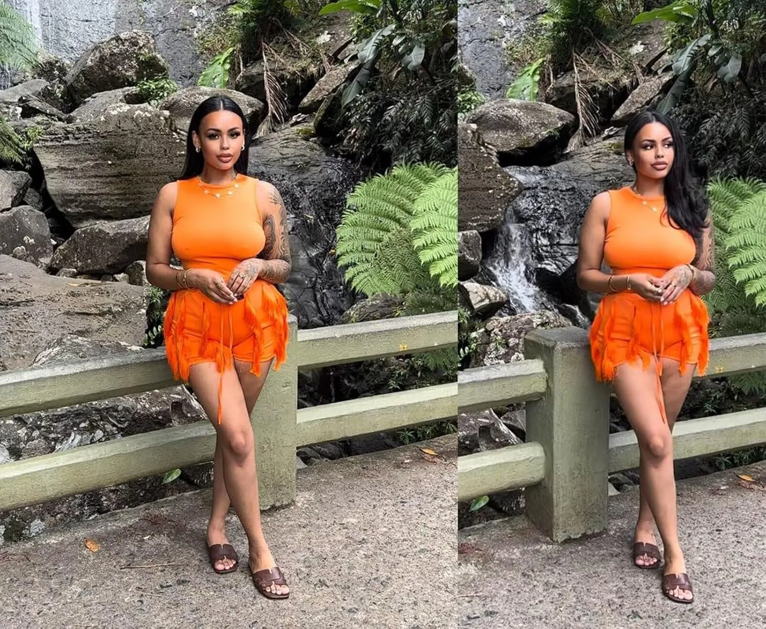 EDITCOZY Women Fringe Shorts 2 Piece Pants Sets Outfits Sexy Tassel Romper Club Going Out Birthday Party Night