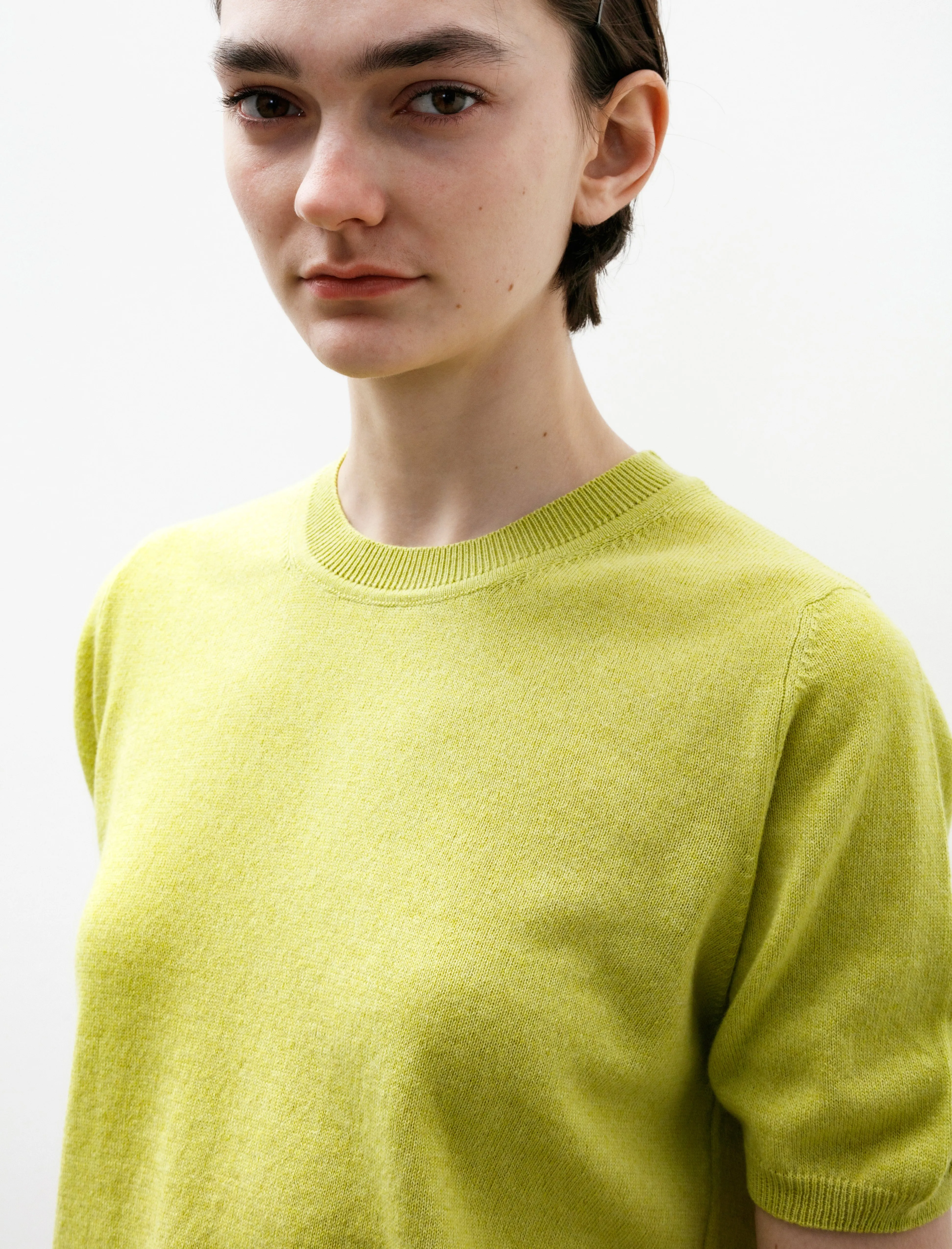 Emer T-Shirt Cotton Cashmere Lime Green