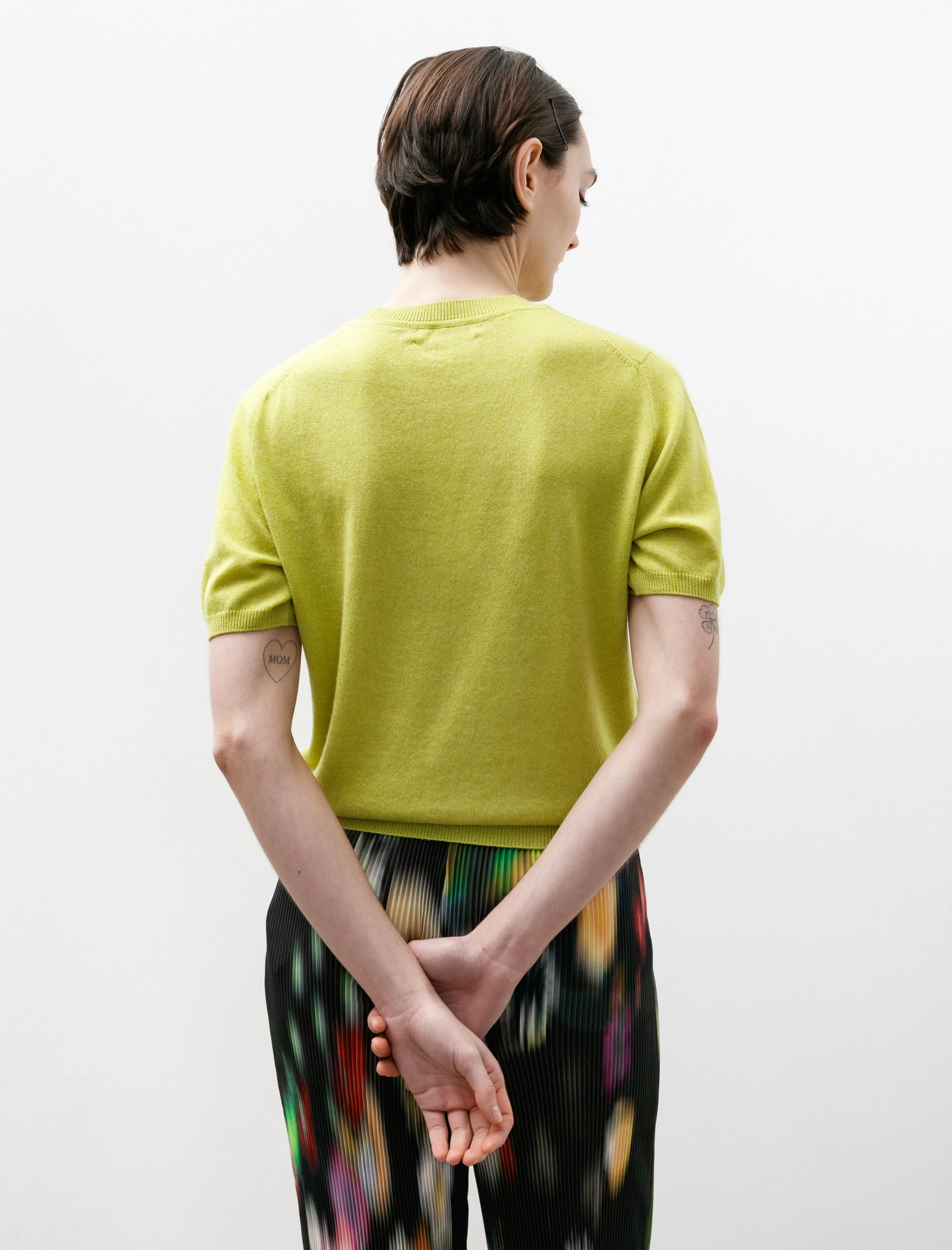 Emer T-Shirt Cotton Cashmere Lime Green