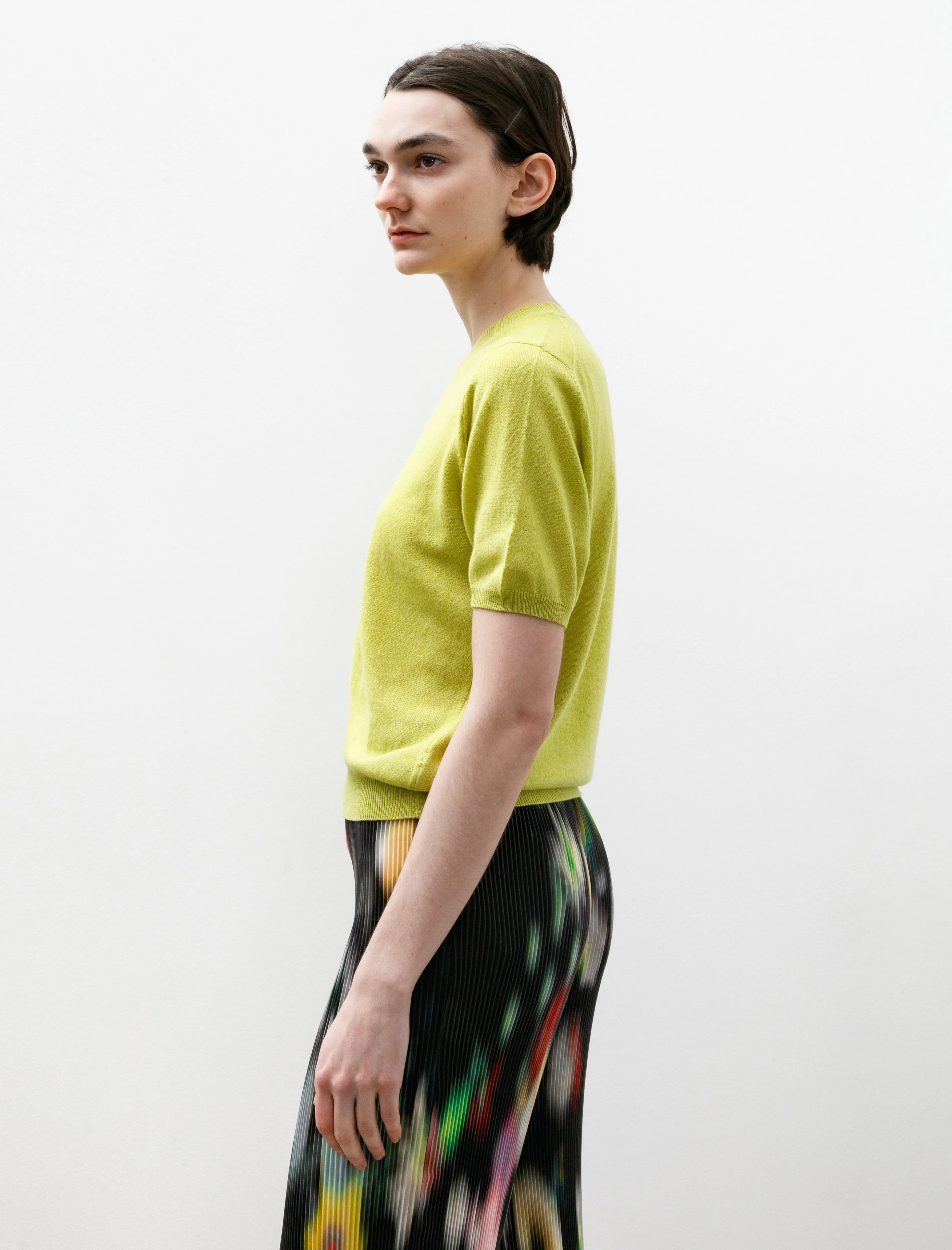 Emer T-Shirt Cotton Cashmere Lime Green