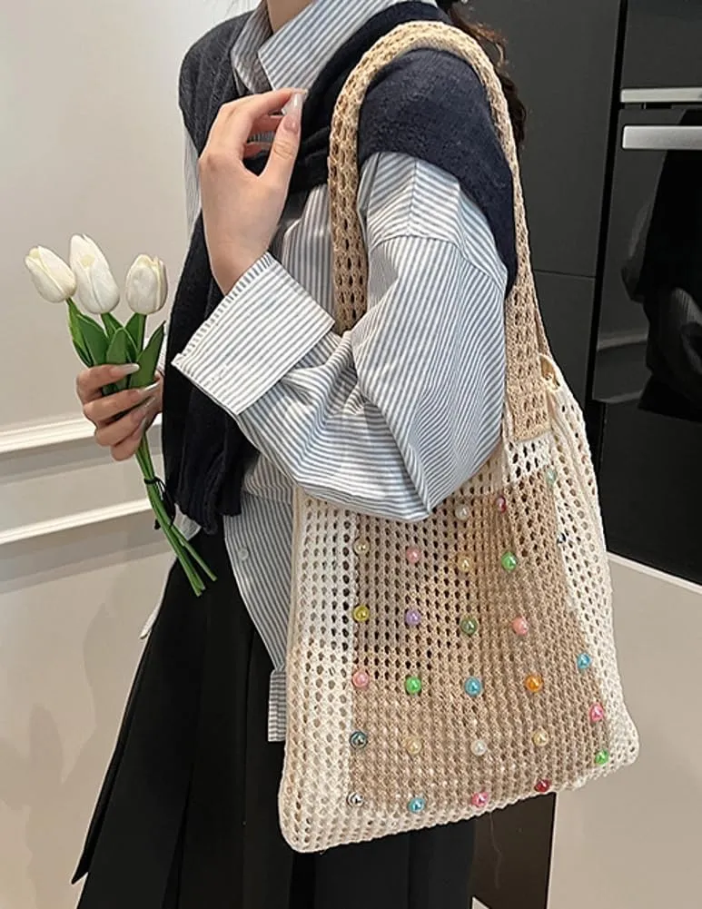 Epsion 2025 Woven Tote Bag for Women Summer Handbag Chic Hobo Handle Purse Shoulder Bag Beach Travel