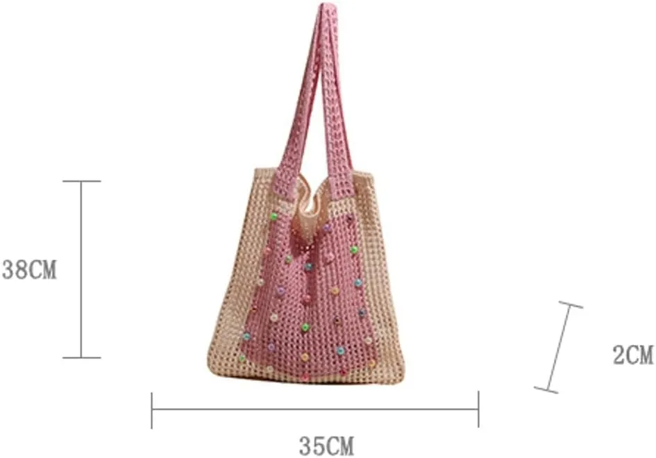 Epsion 2025 Woven Tote Bag for Women Summer Handbag Chic Hobo Handle Purse Shoulder Bag Beach Travel