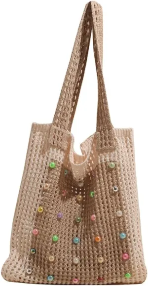 Epsion 2025 Woven Tote Bag for Women Summer Handbag Chic Hobo Handle Purse Shoulder Bag Beach Travel