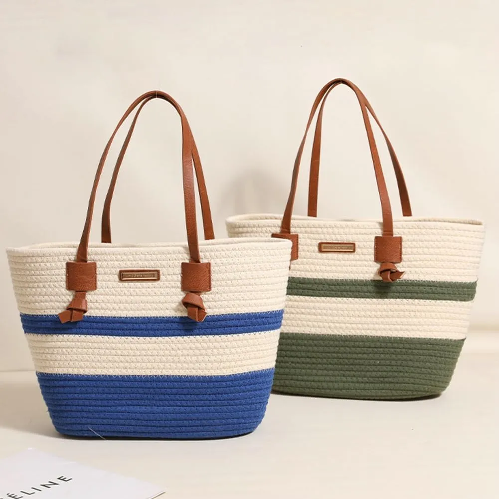 Epsion Summer Tote Bag for Women Chic Beach Shoulder Bag Woven Natural Handbags Hobo Travel Straw Purses 2025