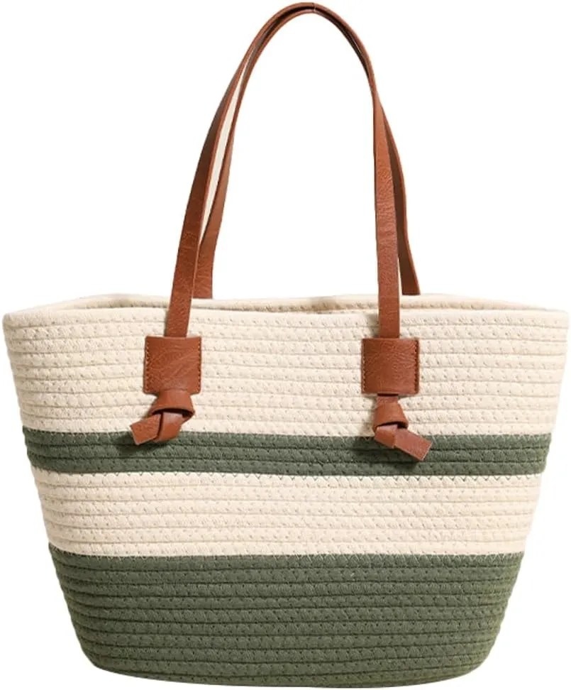 Epsion Summer Tote Bag for Women Chic Beach Shoulder Bag Woven Natural Handbags Hobo Travel Straw Purses 2025