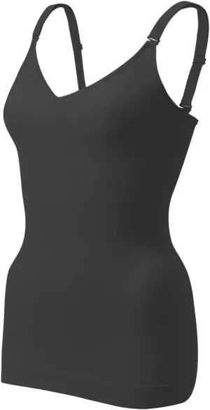 EUYZOU Women's Shapewear Tummy Control Tank Tops - CrissCross Adjustable Straps Seamless Body Shaper Compression Camisole