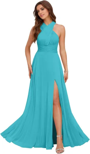 Everlong Infinity Bridesmaid Dresses Chiffon Long Wedding Guest Dresses Maxi Convertible Dress EL014